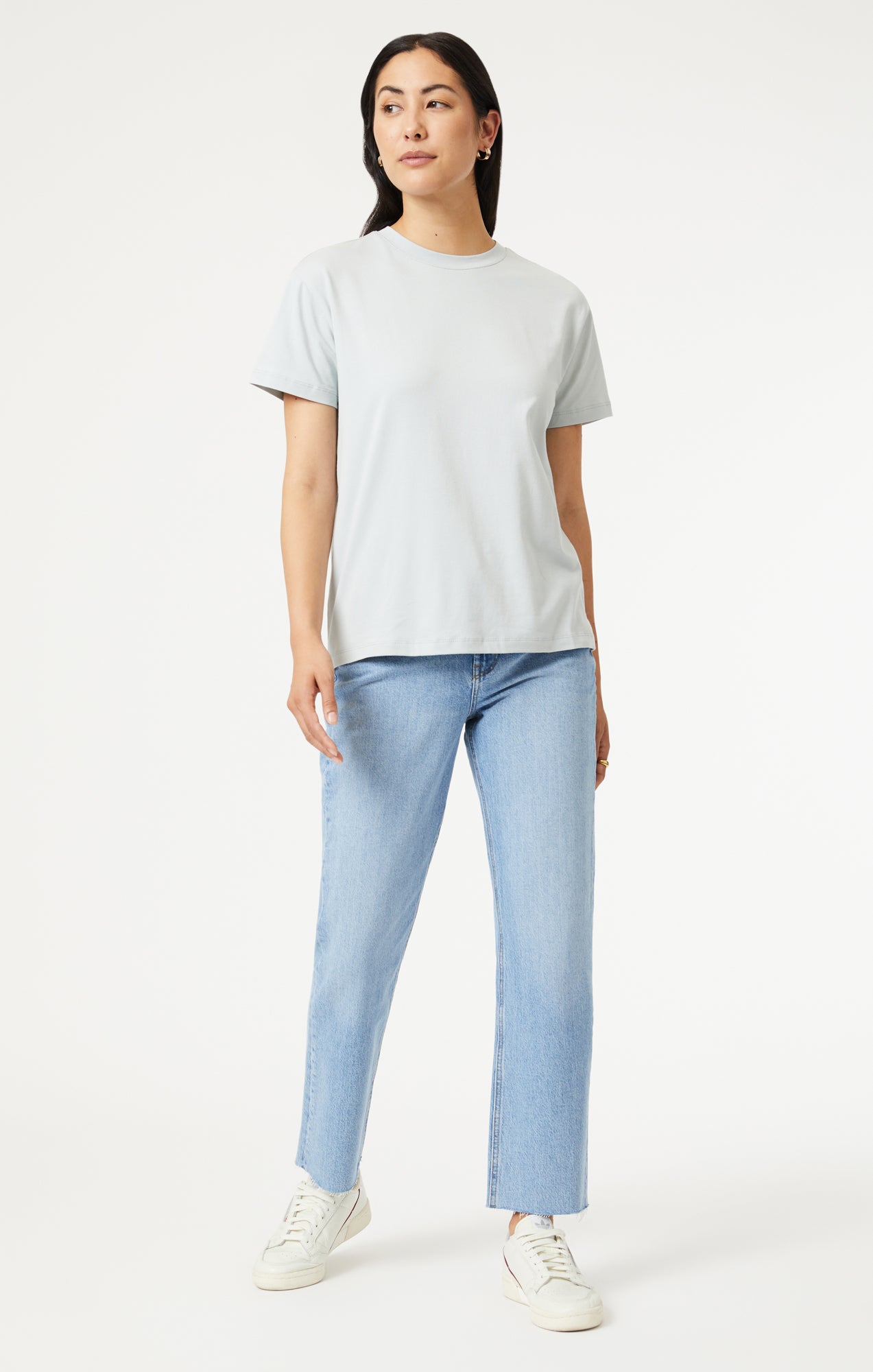 CREW NECK T-SHIRT IN SAGE NATURAL DYE - Mavi Jeans