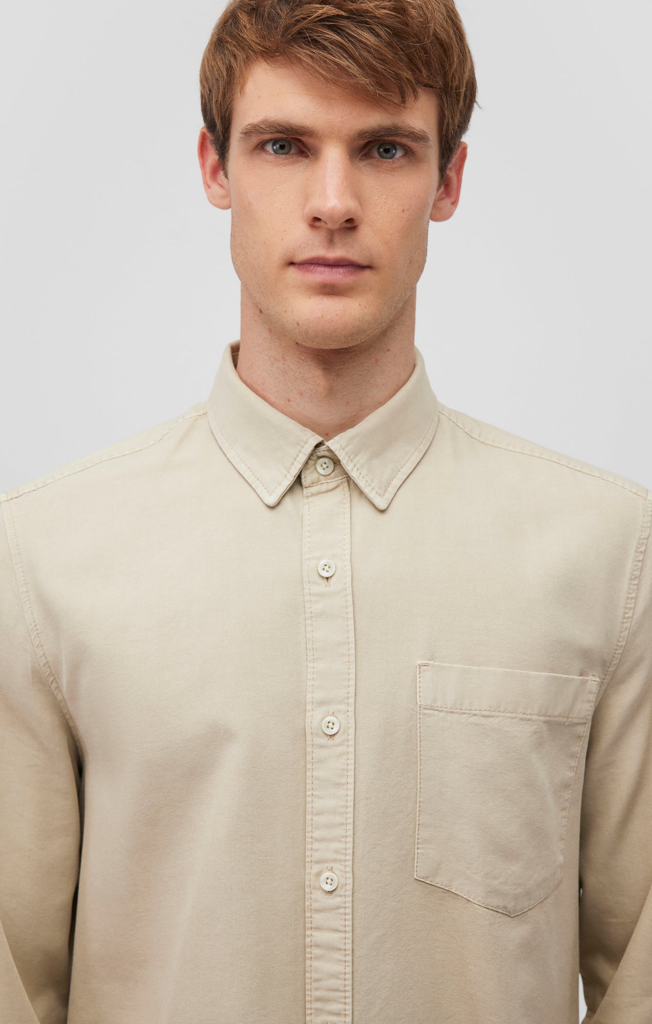 ONE POCKET BUTTON-UP SHIRT IN PELICAN - Mavi Jeans
