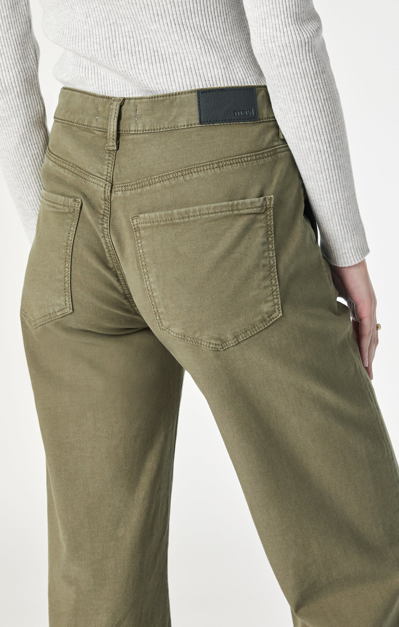 MIRACLE WIDE LEG IN KHAKI GREEN LUXE TWILL - Mavi Jeans