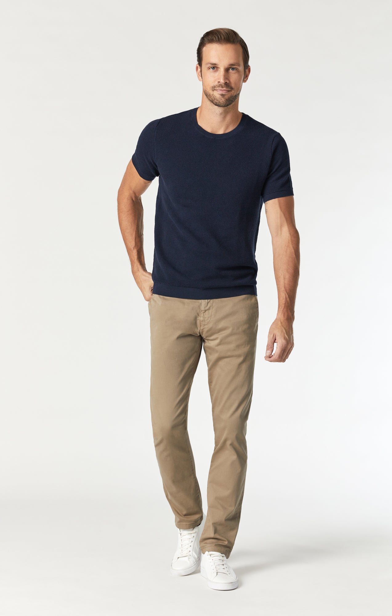 JOHNNY SLIM LEG CHINO IN BRITISH KHAKI TWILL - Mavi Jeans
