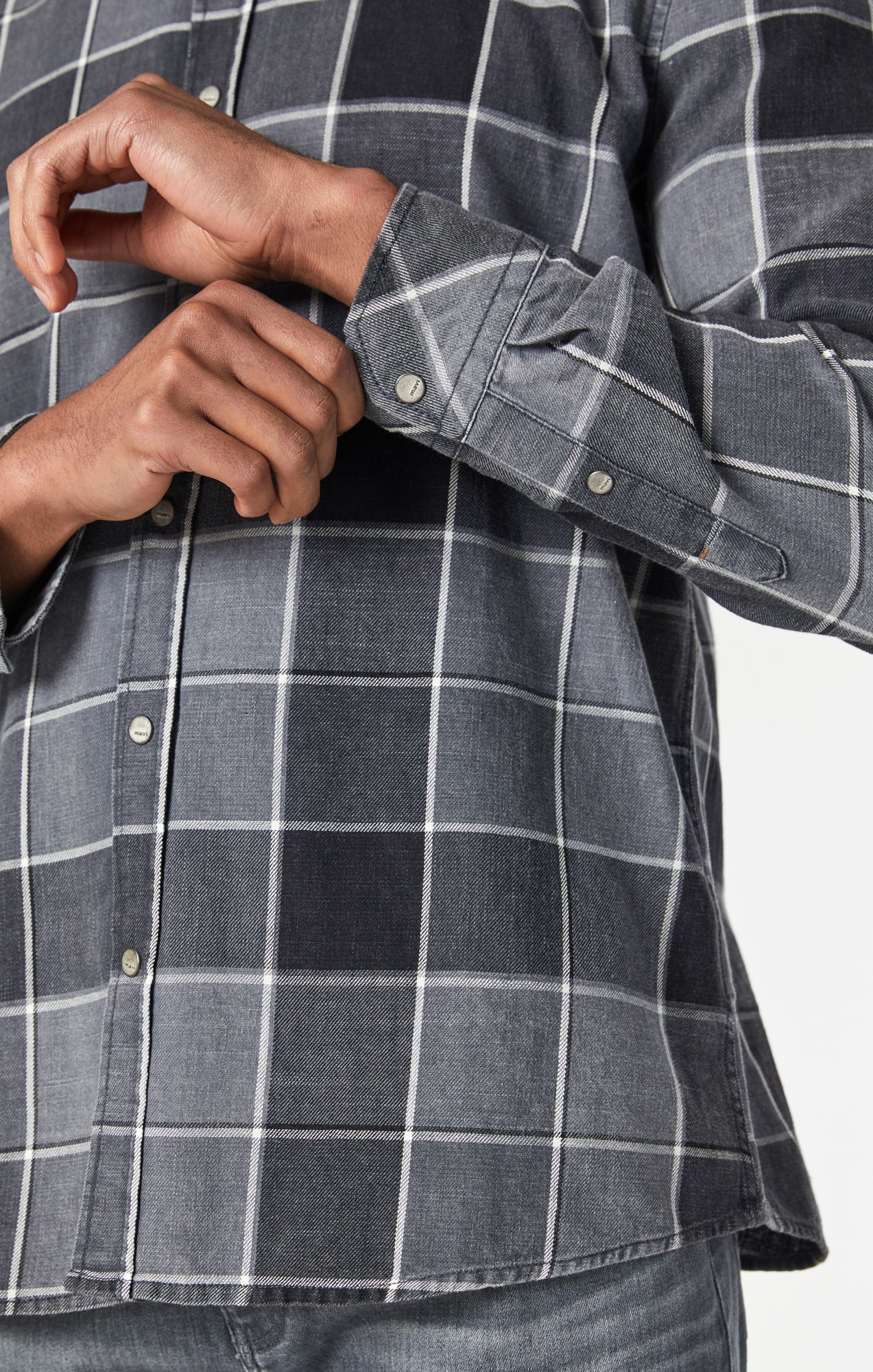 CHECK SHIRT IN BLACK INDIGO CHECK - Mavi Jeans