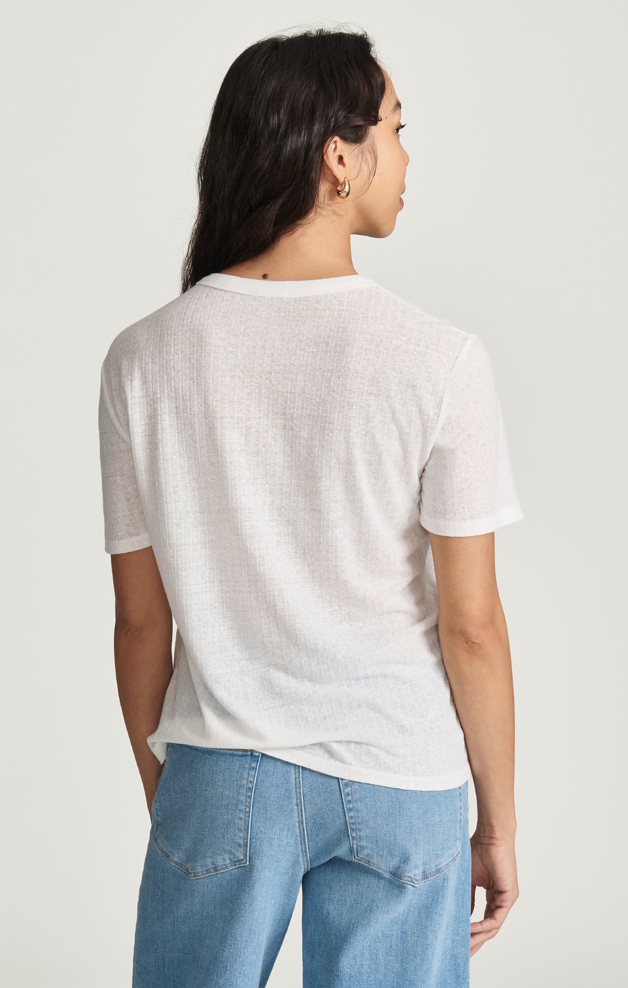 HEMP CREW NECK T-SHIRT IN WHITE - Mavi Jeans