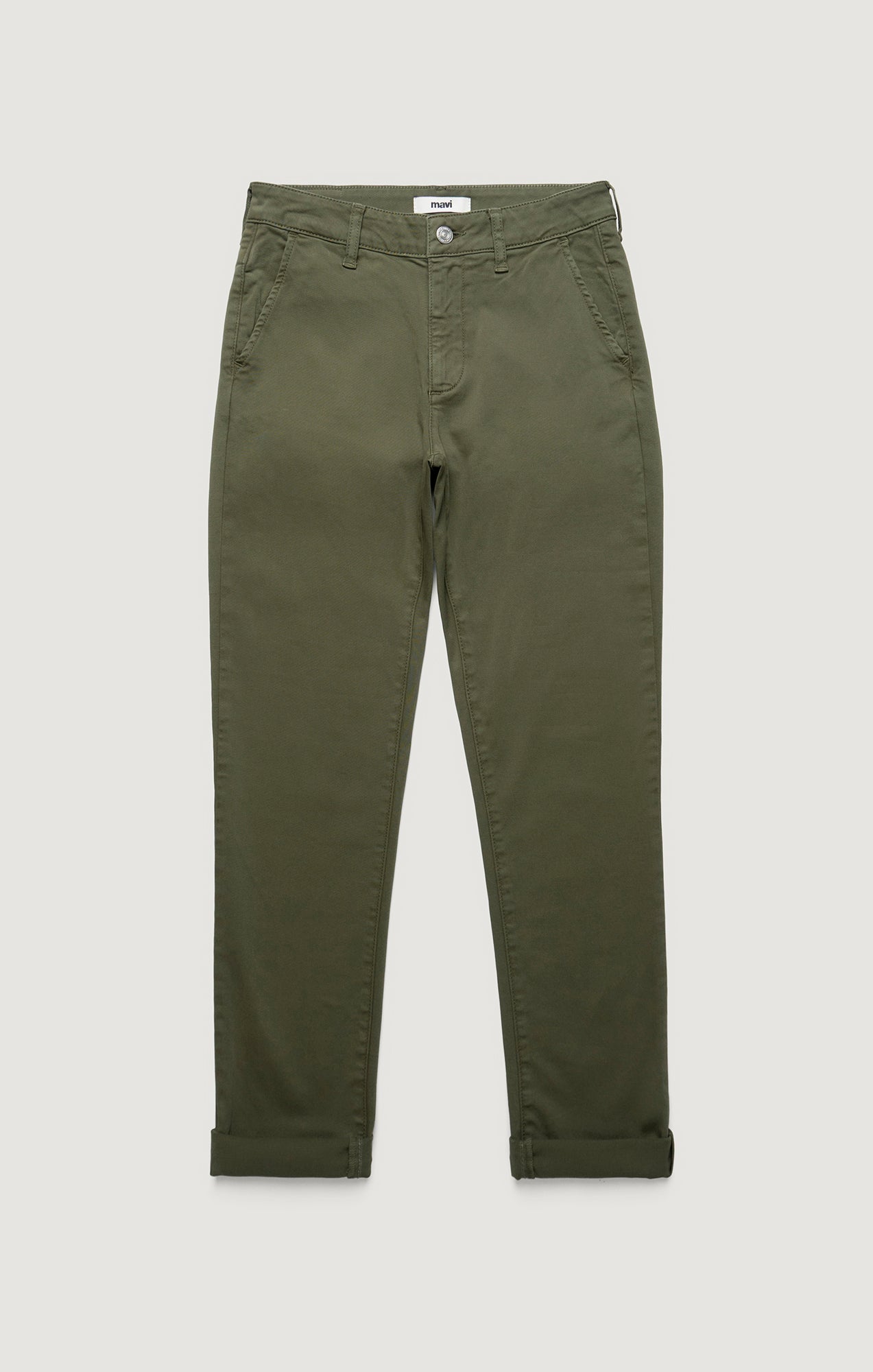 KATHLEEN SLIM BOYFRIEND IN DARK OLIVE CASUAL TWILL - Mavi Jeans