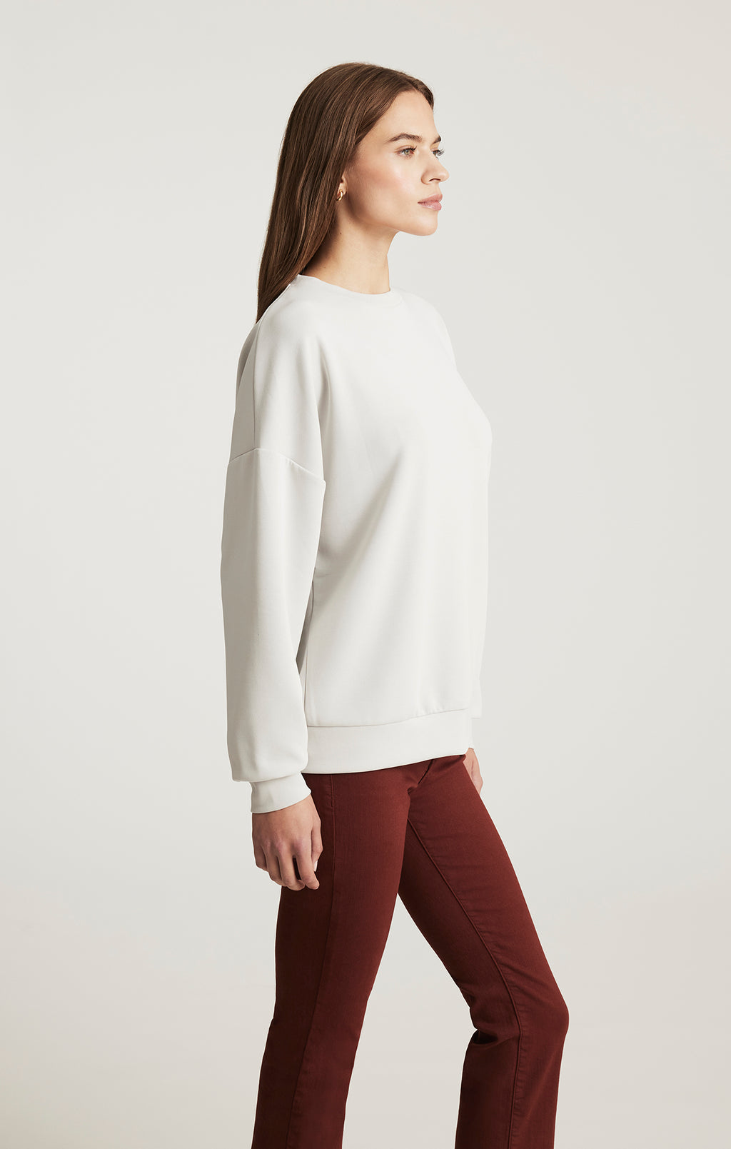 LUXE TOUCH TENCEL™ SWEATSHIRT IN GRAY VIOLET - Mavi Jeans