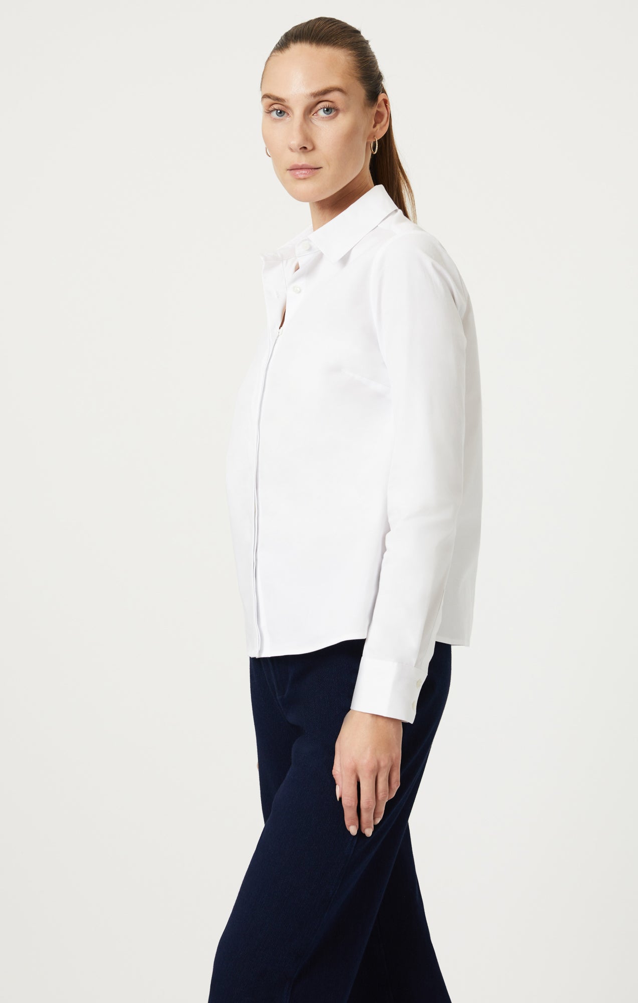 BUTTON-UP LONG SLEEVE SHIRT IN WHITE - Mavi Jeans
