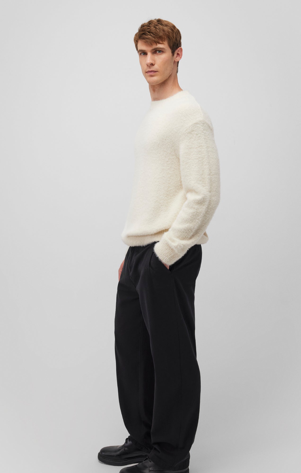 FUZZY SWEATER IN ALMOND MILK - Mavi Jeans