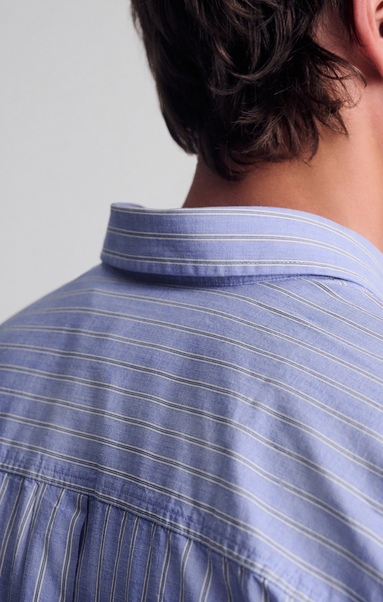 STRIPED LONG SLEEVE BUTTON-UP SHIRT IN HEATHER - Mavi Jeans