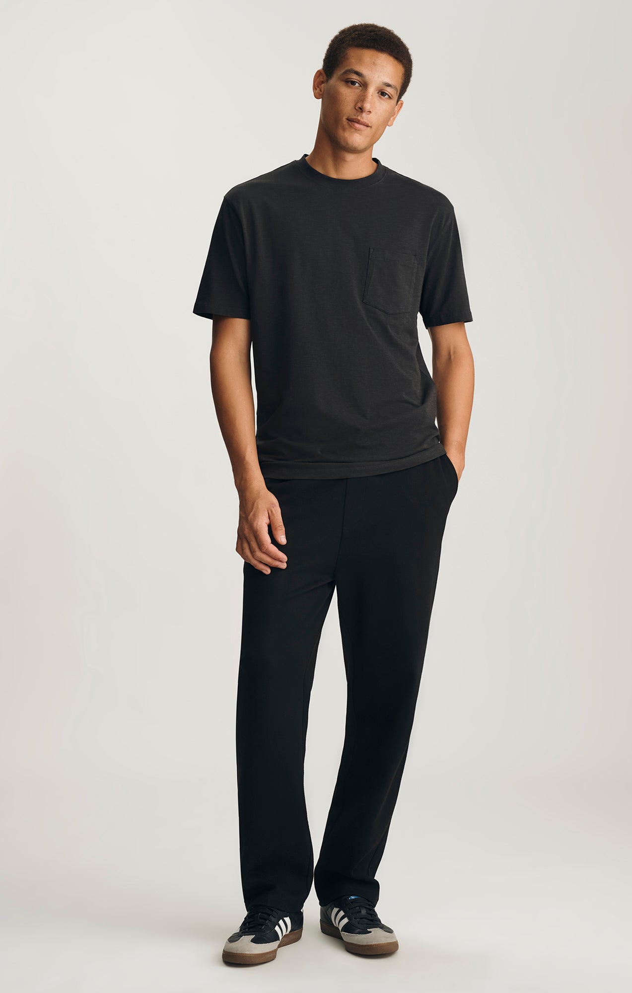 SLUB POCKET T-SHIRT IN PIRATE BLACK