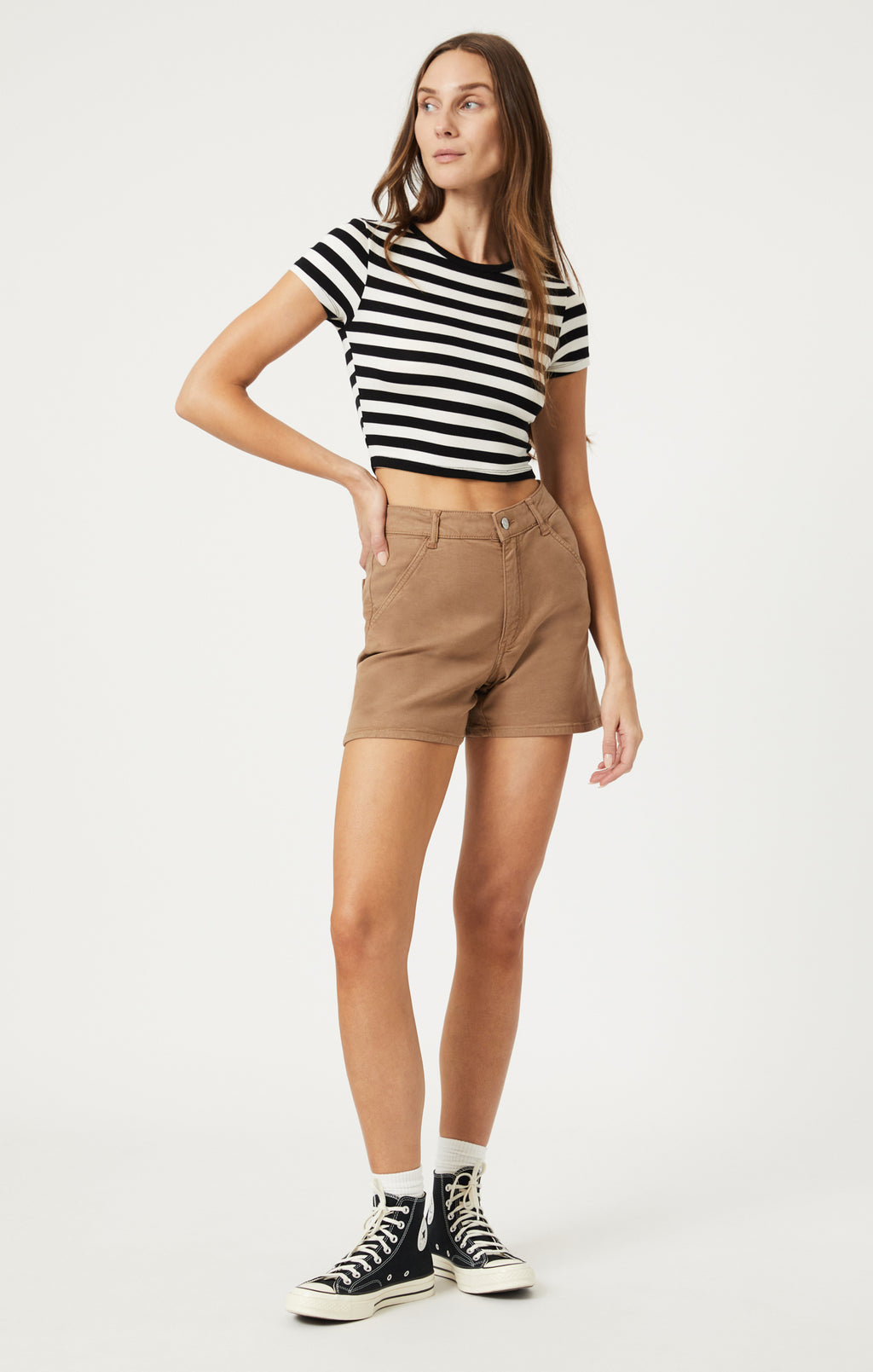 KYLIE SHORTS IN TIGER'S EYE LUXE TWILL - Mavi Jeans