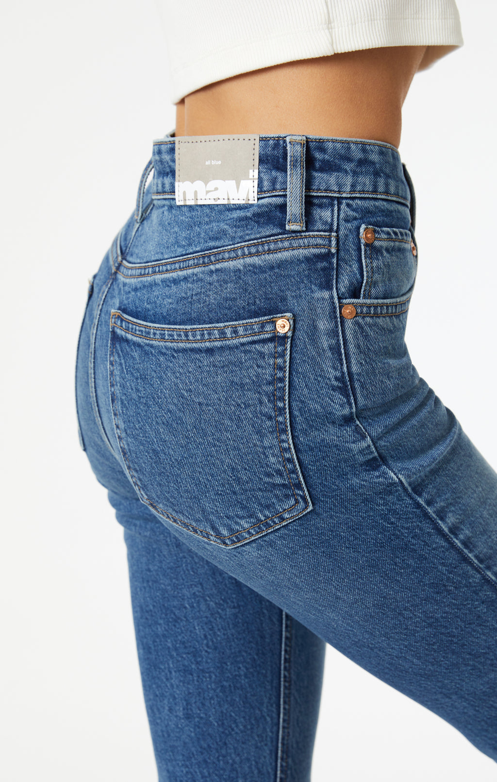 VIOLA STRAIGHT LEG IN DARK BRUSHED RECYCLED BLUE - Mavi Jeans