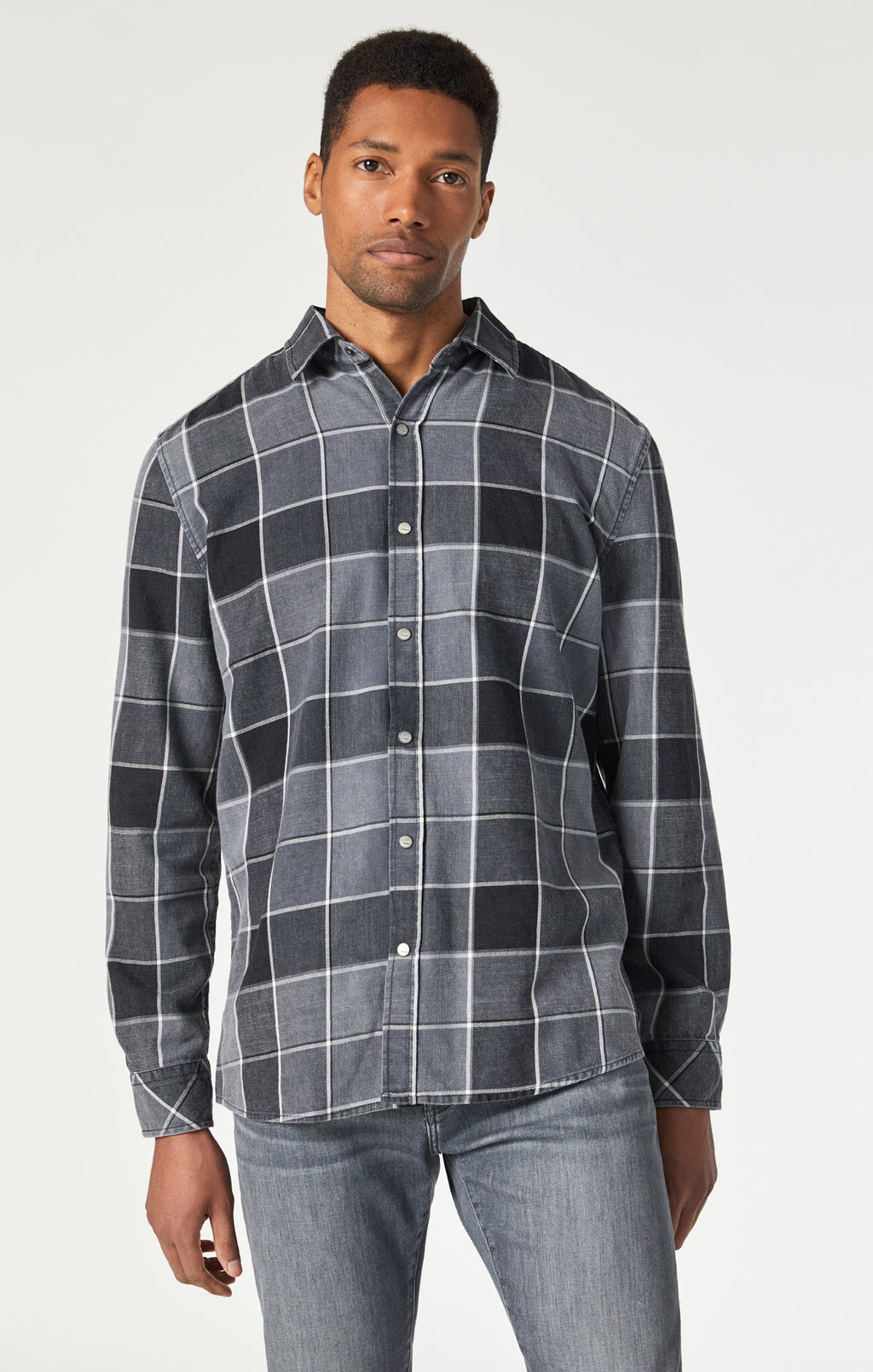 CHECK SHIRT IN BLACK INDIGO CHECK - Mavi Jeans