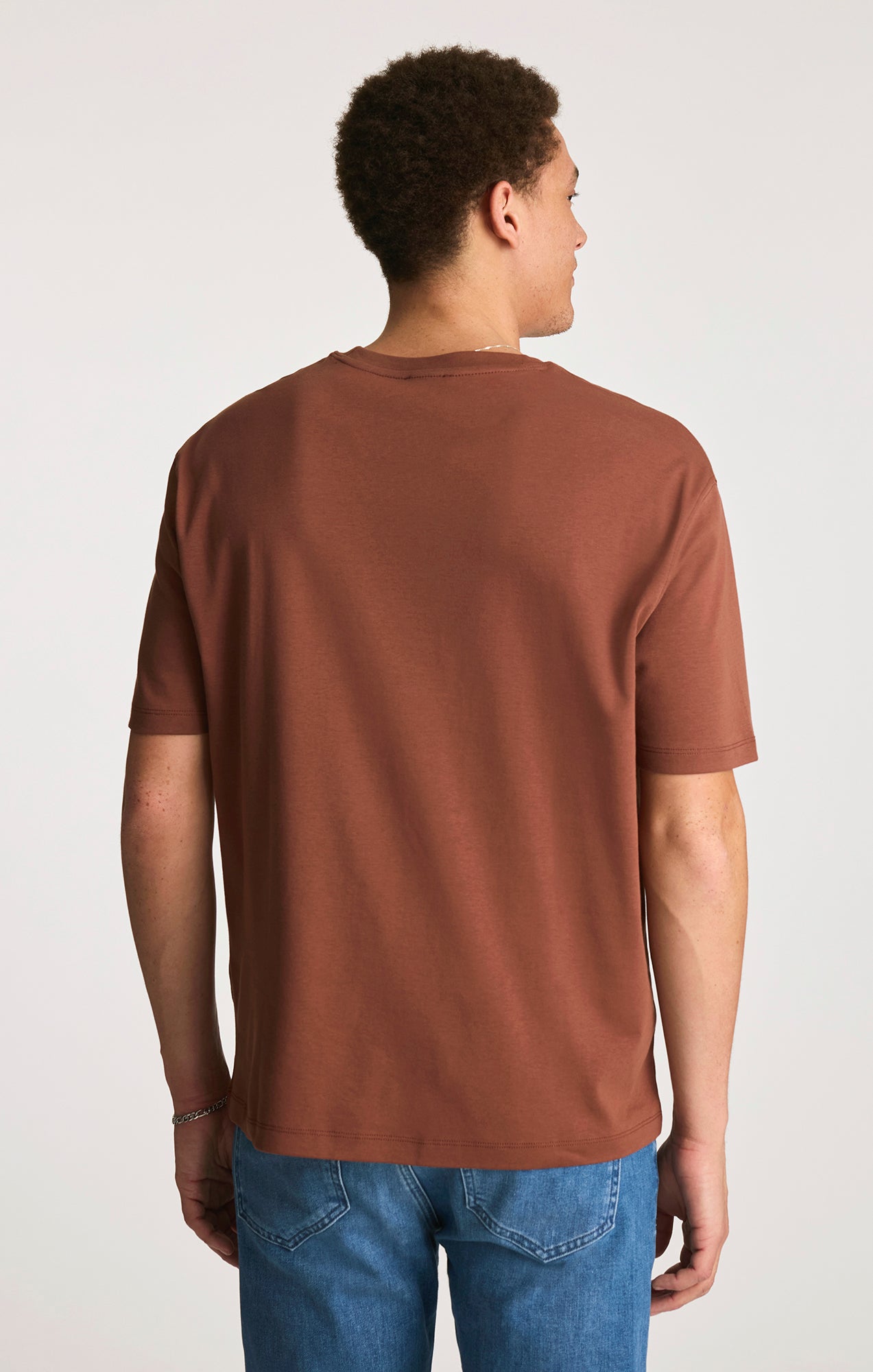 INTERLOCK CREW NECK T-SHIRT IN BRUNETTE - Mavi Jeans