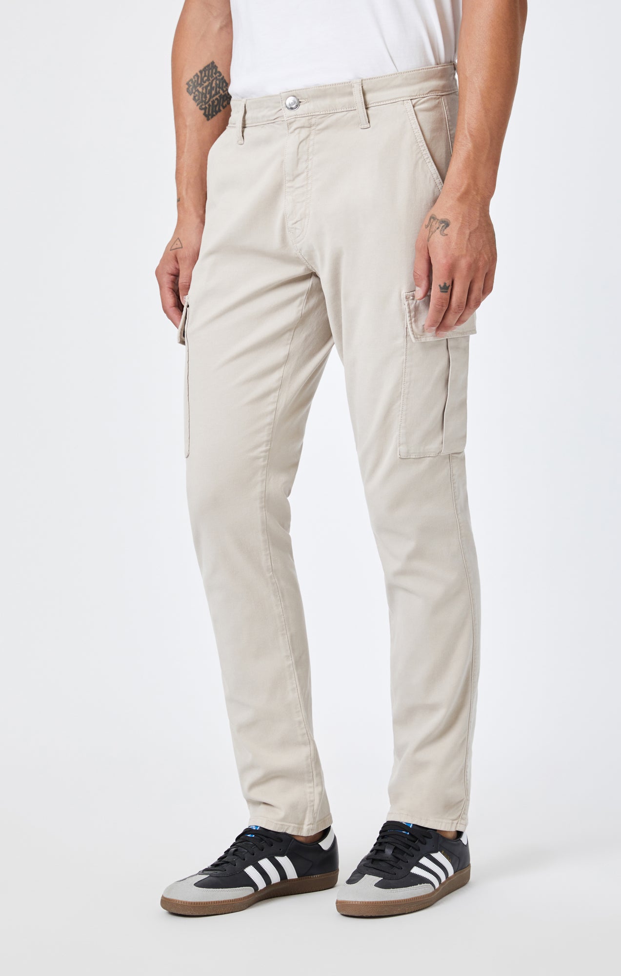 SAM SLIM STRAIGHT CARGO IN SILVER GRAY LUXE TWILL - Mavi Jeans