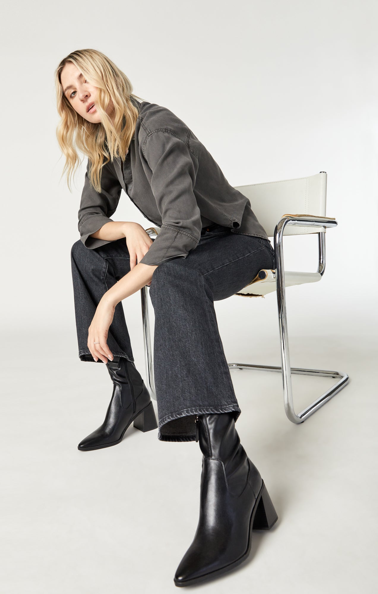 LOS ANGELES FLARE IN DARK SMOKE RECYCLED BLUE - Mavi Jeans