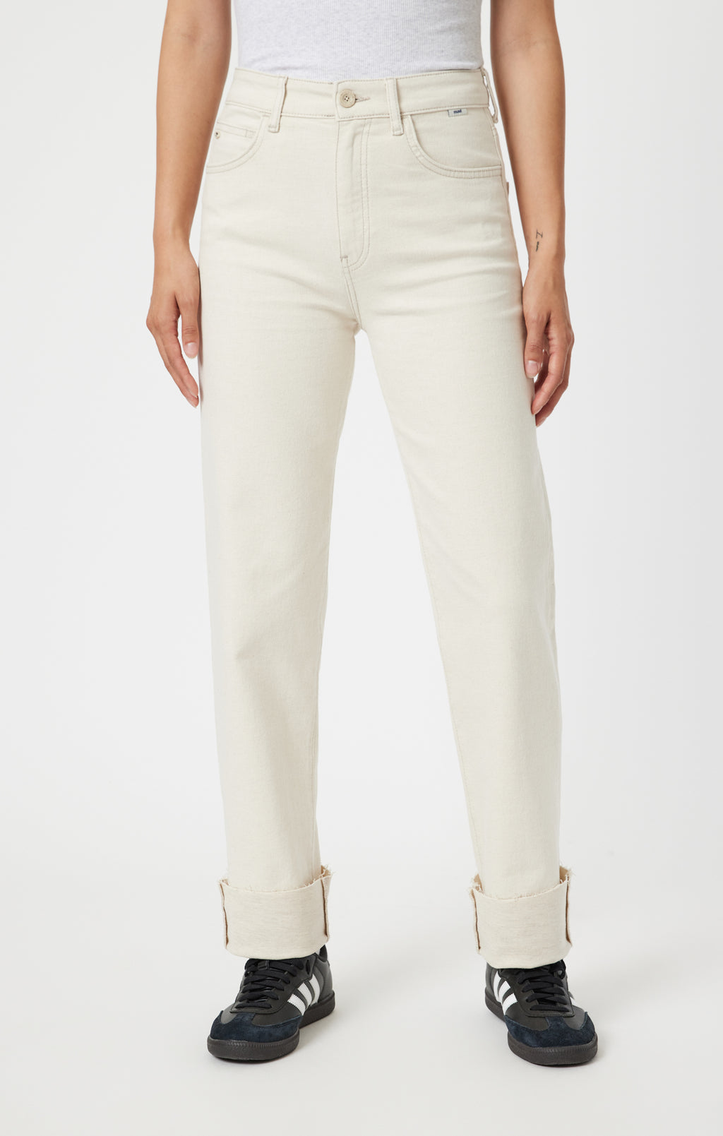 SAVANNAH CUFFED STRAIGHT LEG IN NATURAL ECRU DENIM - Mavi Jeans