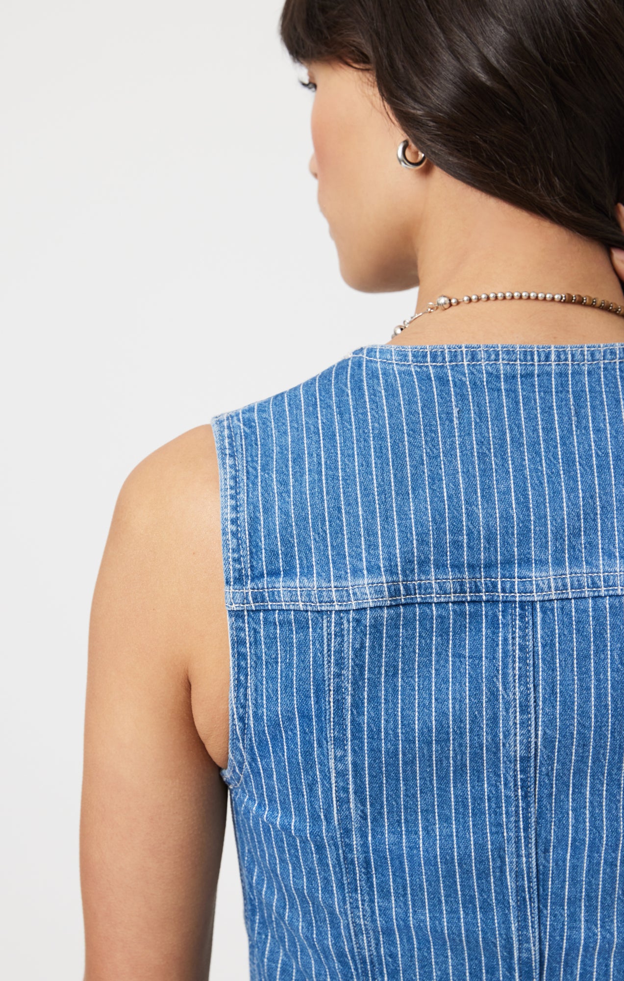 MERLIN VEST IN BLUE STRIPE DENIM - Mavi Jeans