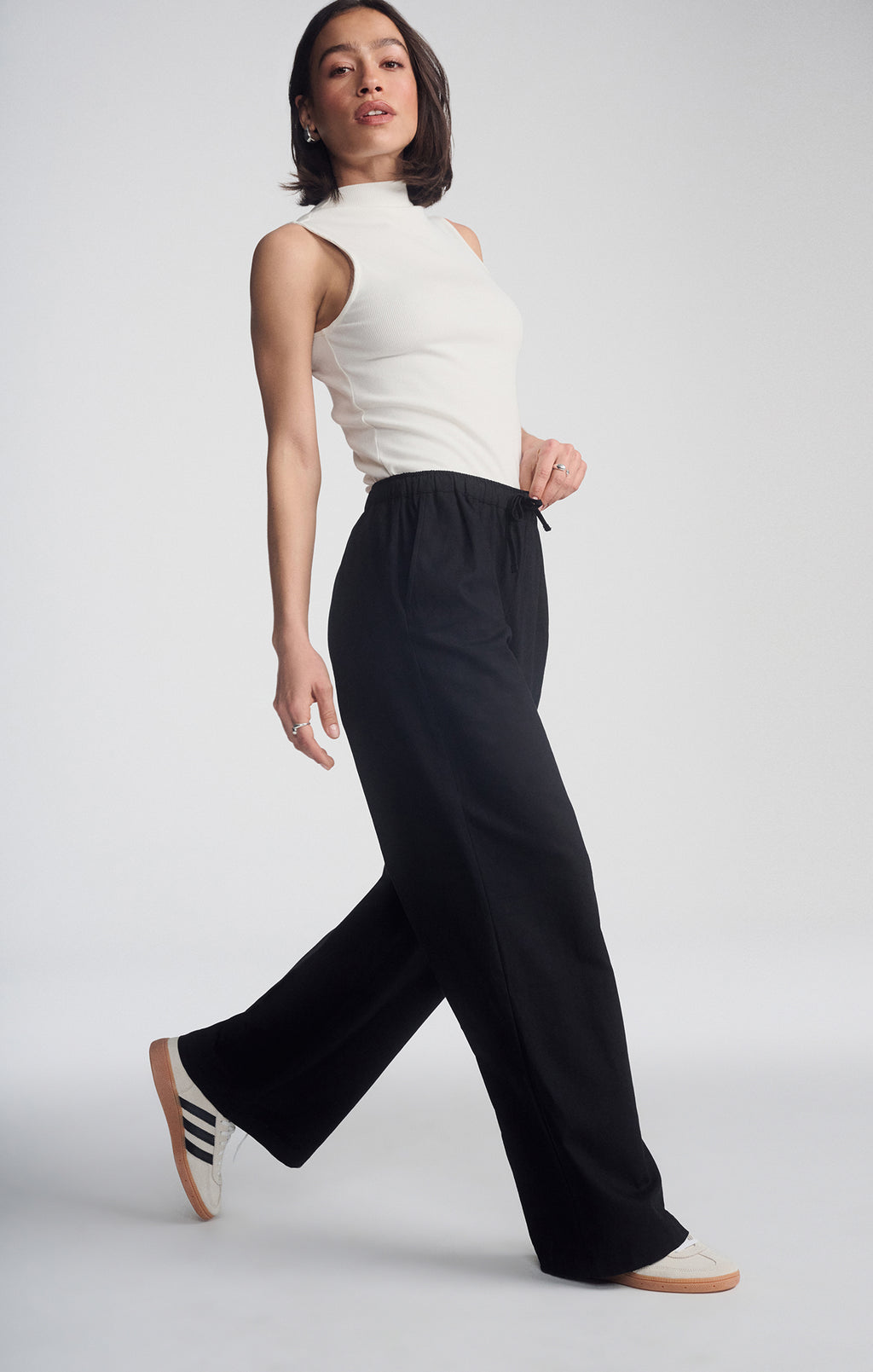 WOVEN LINEN PANTS IN BLACK - Mavi Jeans