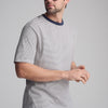 STRIPED SHORT SLEEVE CREW NECK T-SHIRT IN BLACK IRIS - Mavi Jeans