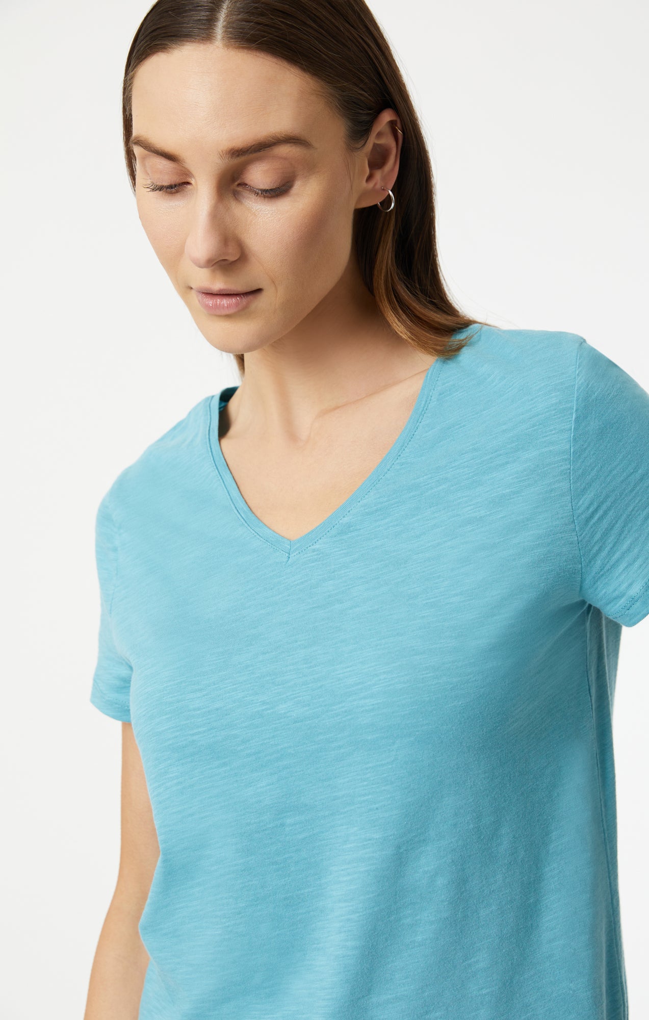 Mavi Women s V Neck T Shirt In Dusty Turquoise