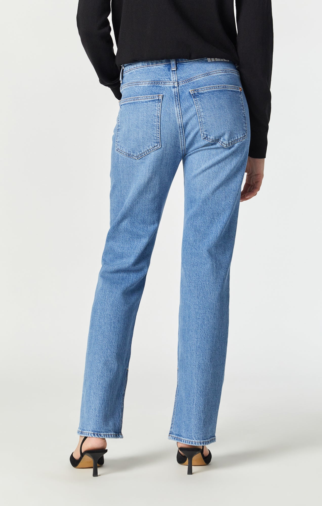 PARIS SLIT SLIM STRAIGHT LEG IN MID RECYCLED BLUE - Mavi Jeans