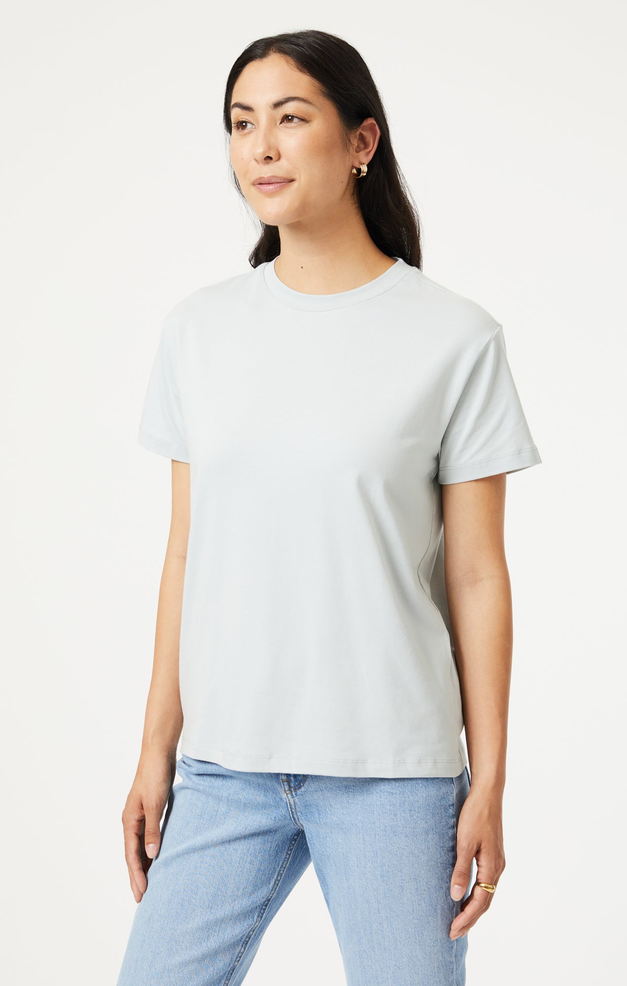 CREW NECK T-SHIRT IN SAGE NATURAL DYE - Mavi Jeans