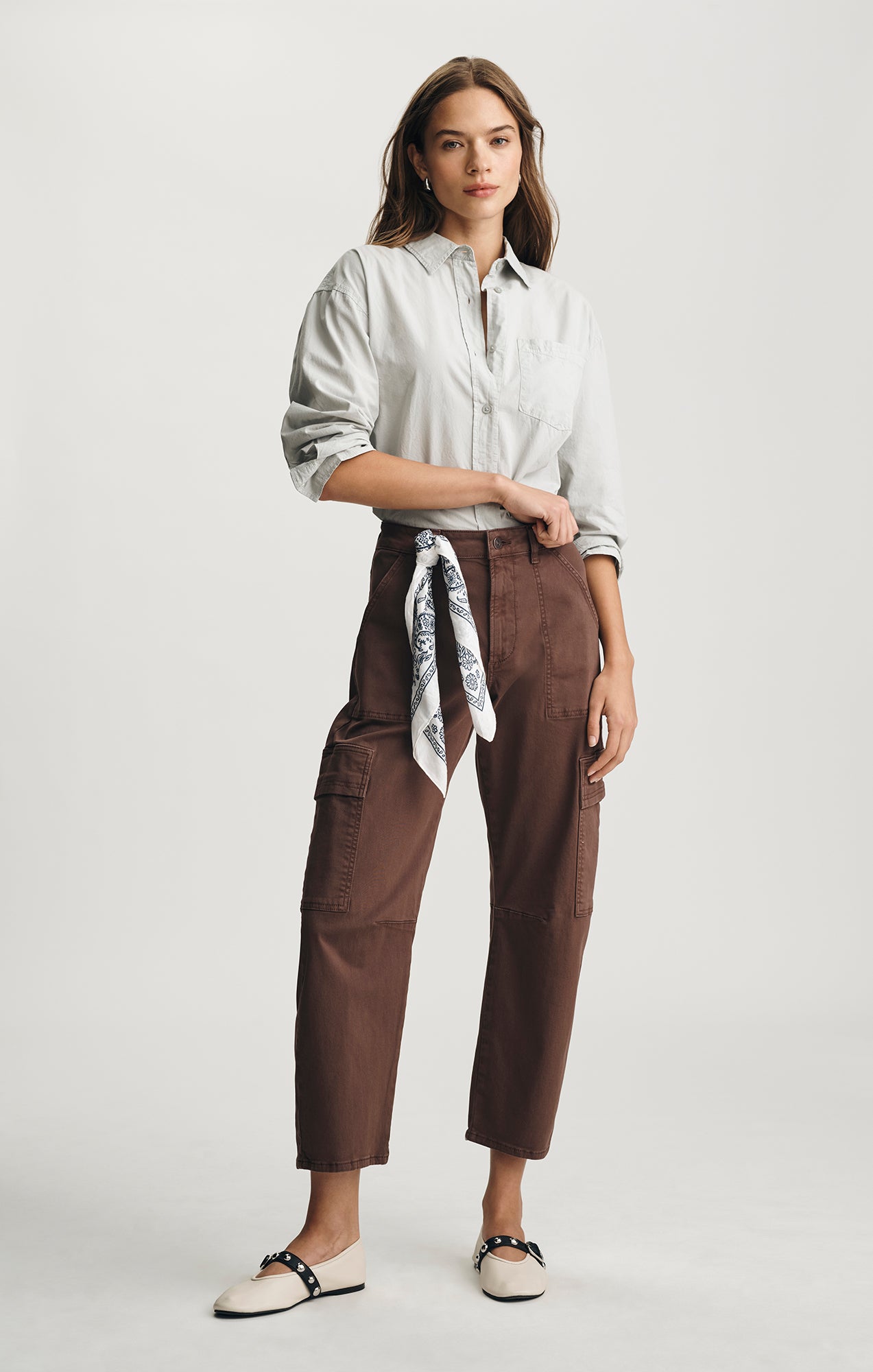VINNIE BARREL CARGO IN BROWN CASUAL TWILL - Mavi Jeans