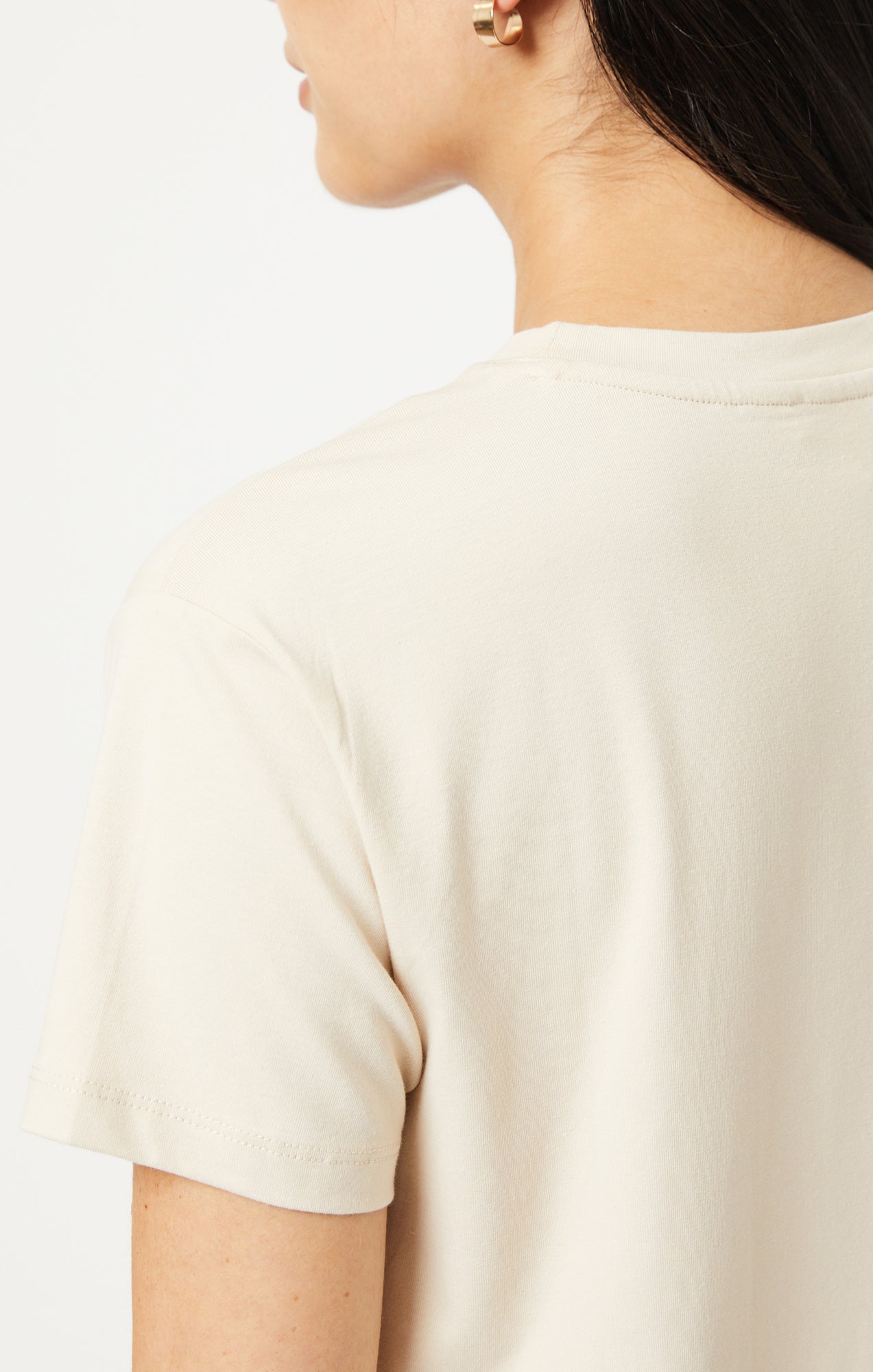 CREW NECK T-SHIRT IN BEIGE NATURAL DYE - Mavi Jeans
