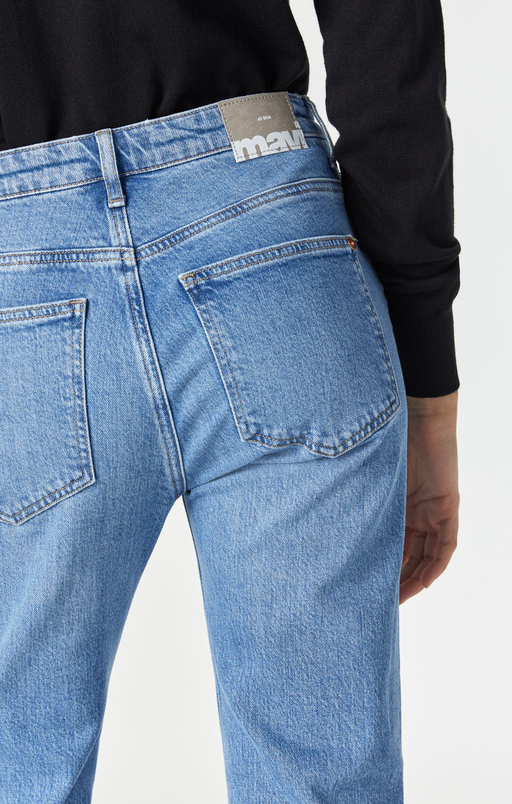 PARIS SLIT SLIM STRAIGHT LEG IN MID RECYCLED BLUE - Mavi Jeans