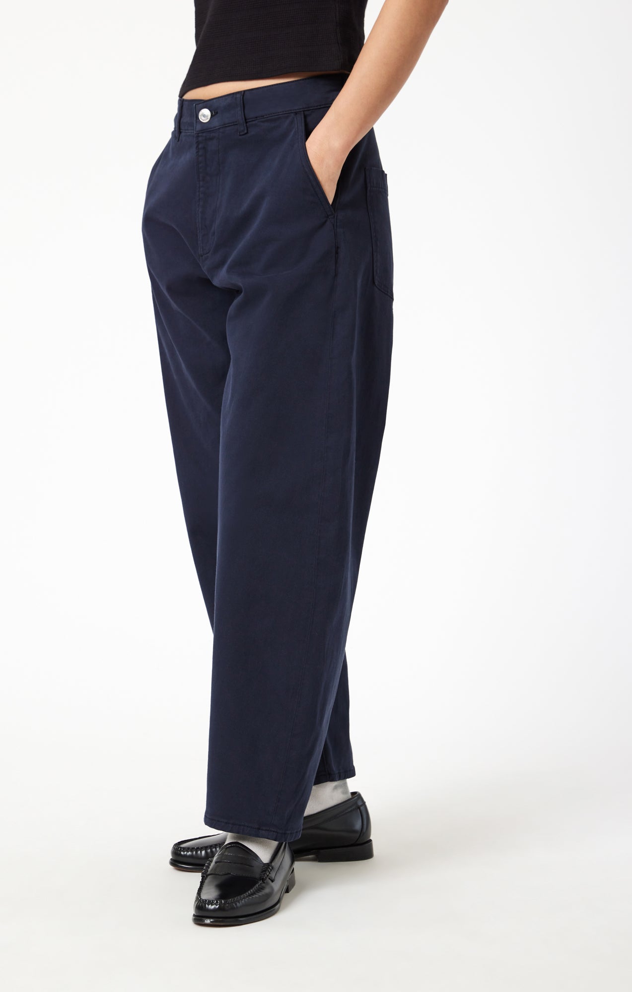 Mavi Women's Barrel Chino Pants In Midnight Casual Twill – Mavi Canada
