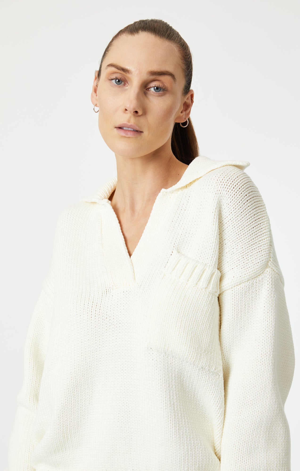 POLO SWEATER IN COCONUT MILK - Mavi Jeans