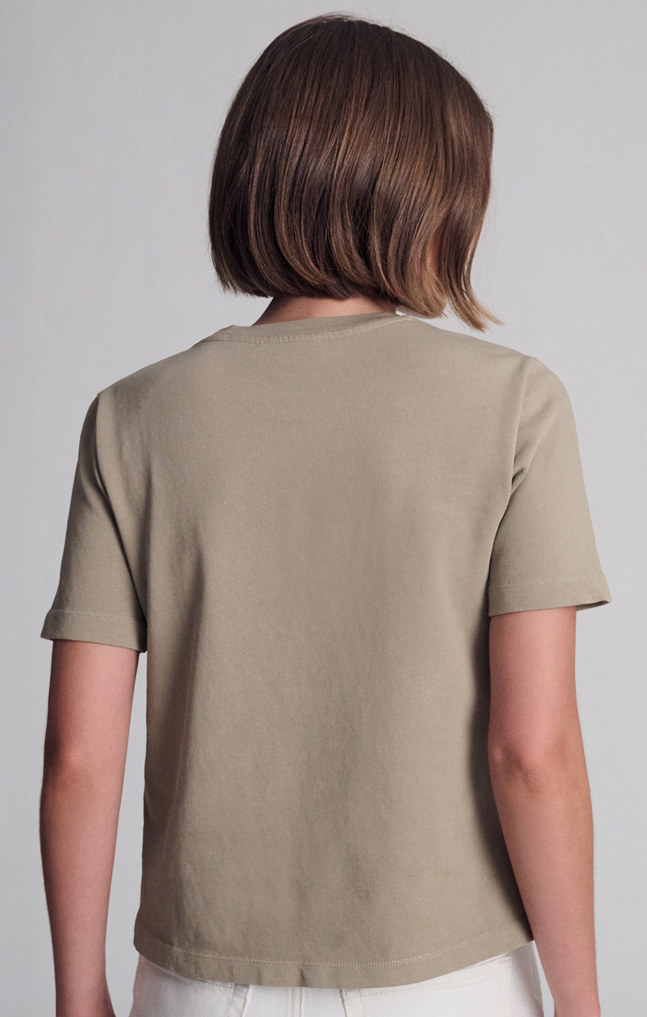 SHORT SLEEVE CREW NECK T-SHIRT IN CHINCHILLA - Mavi Jeans