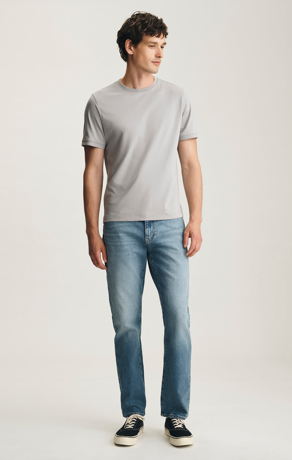 INTERLOCK CREW NECK T-SHIRT IN ALLOY - Mavi Jeans