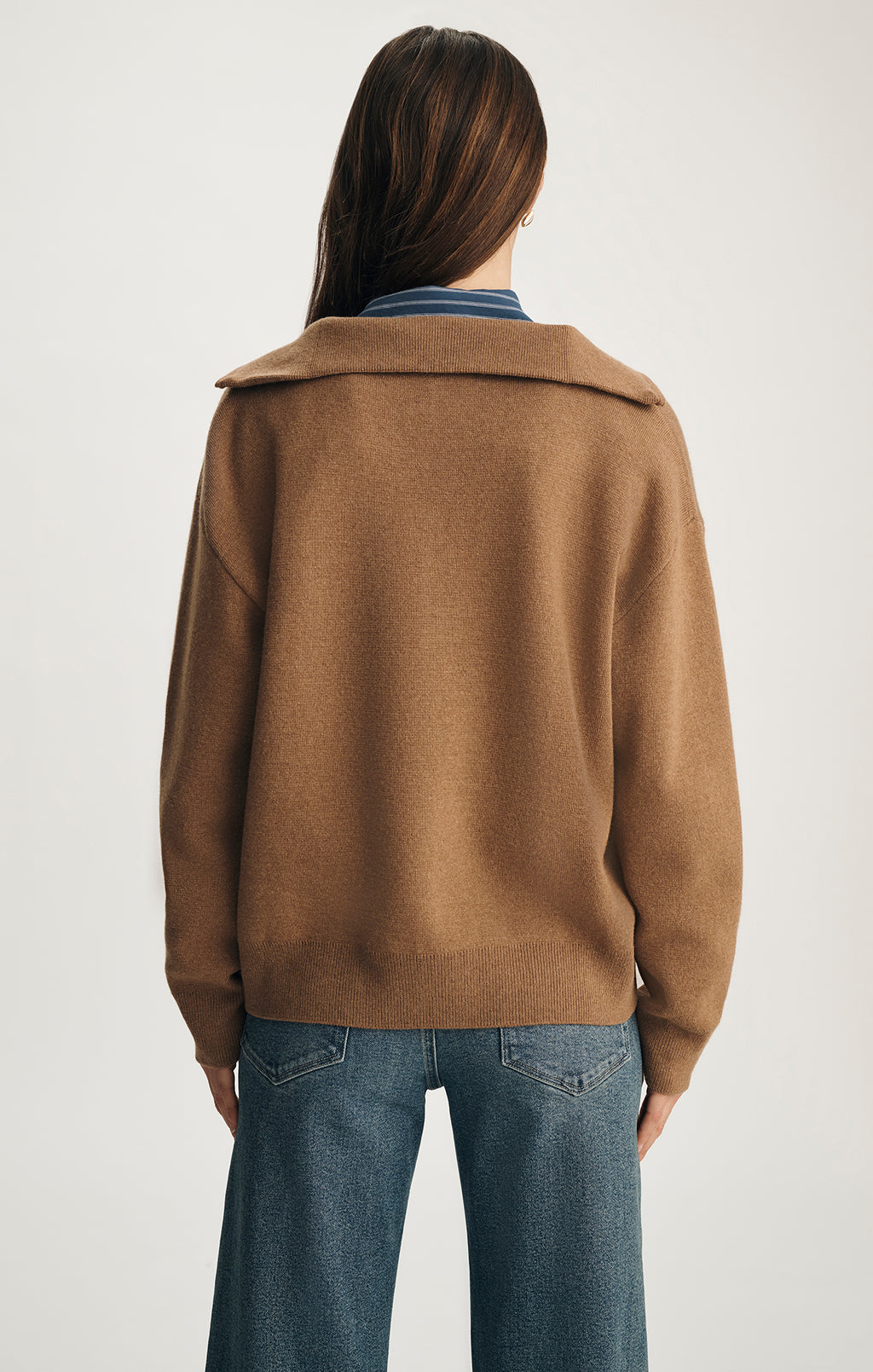 HALF ZIP SWEATER IN KELP