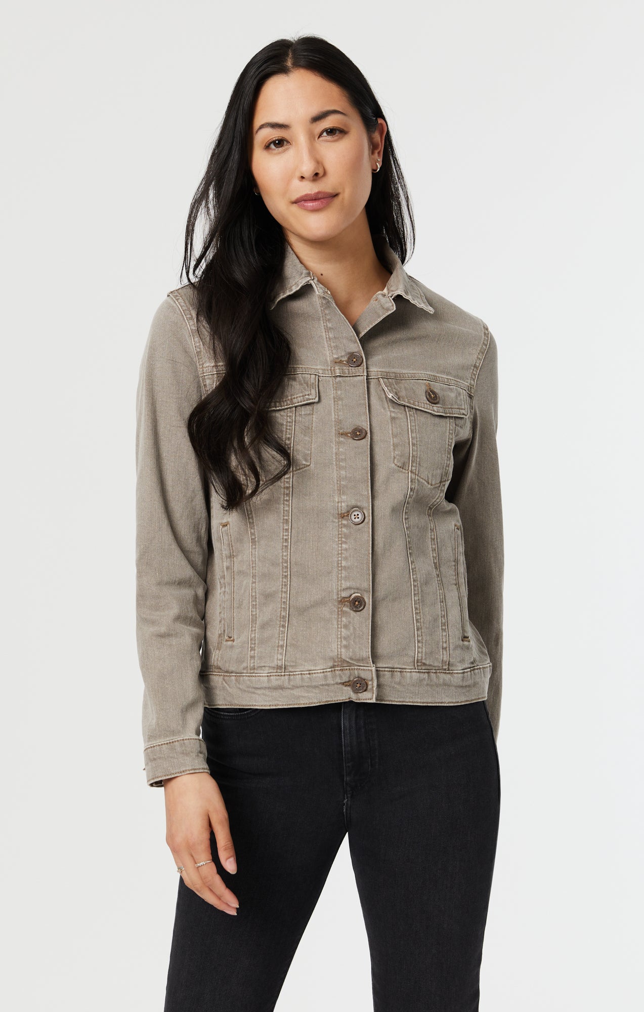 KATY JACKET IN BROWN NATURAL DYE - Mavi Jeans