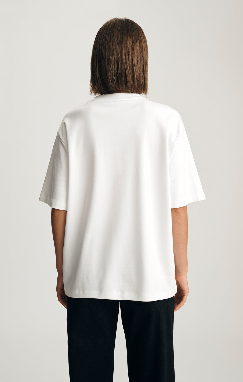 ZOE INTERLOCK CREW NECK T-SHIRT IN WHITE