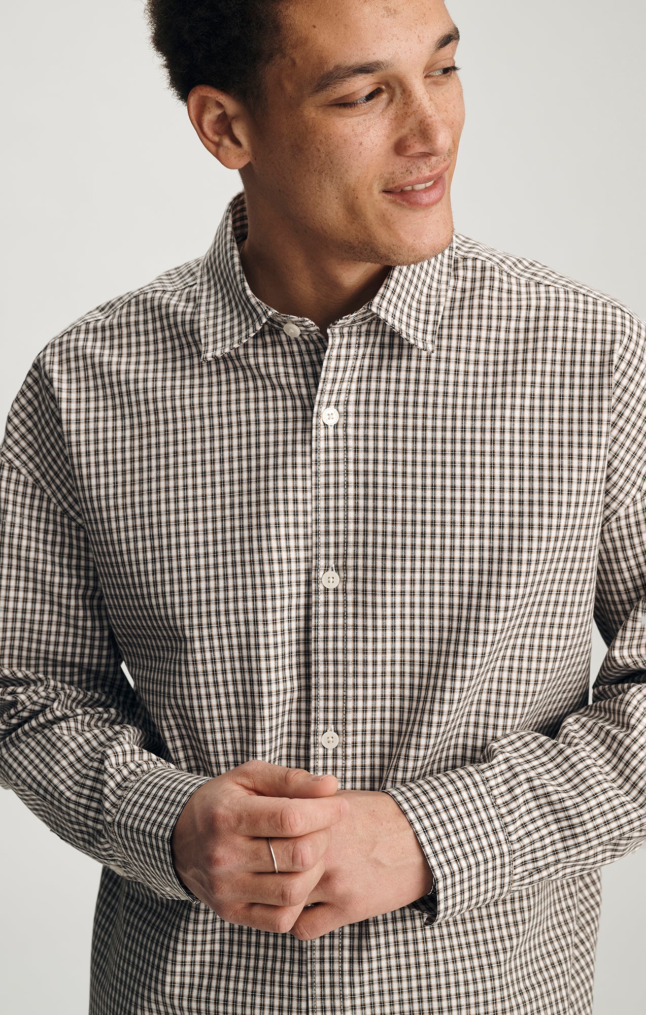 PLAID BUTTON-UP SHIRT IN FOXTROT CHECK - Mavi Jeans