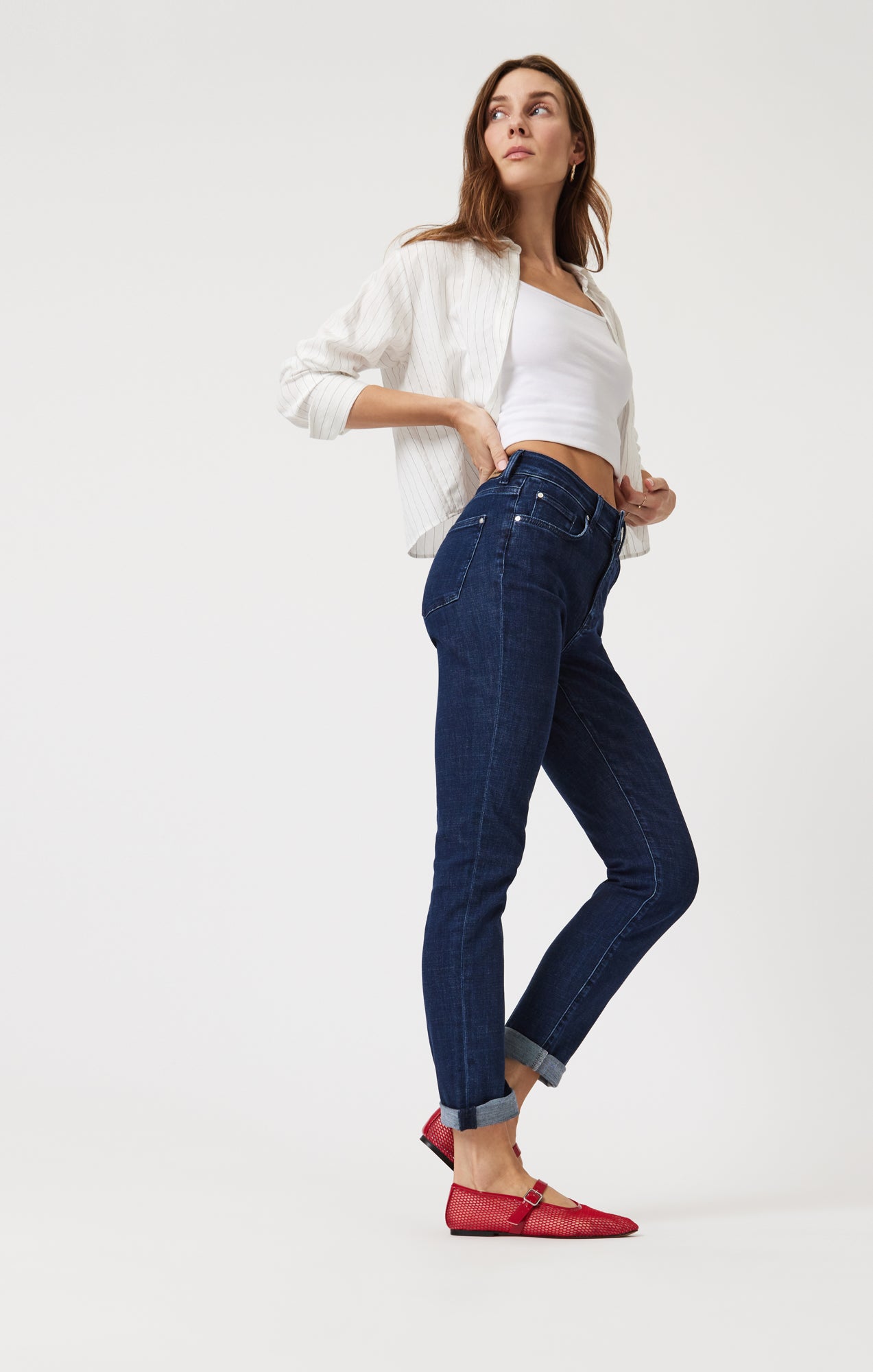KATHLEEN SLIM BOYFRIEND IN DEEP BLUE FEATHER BLUE - Mavi Jeans