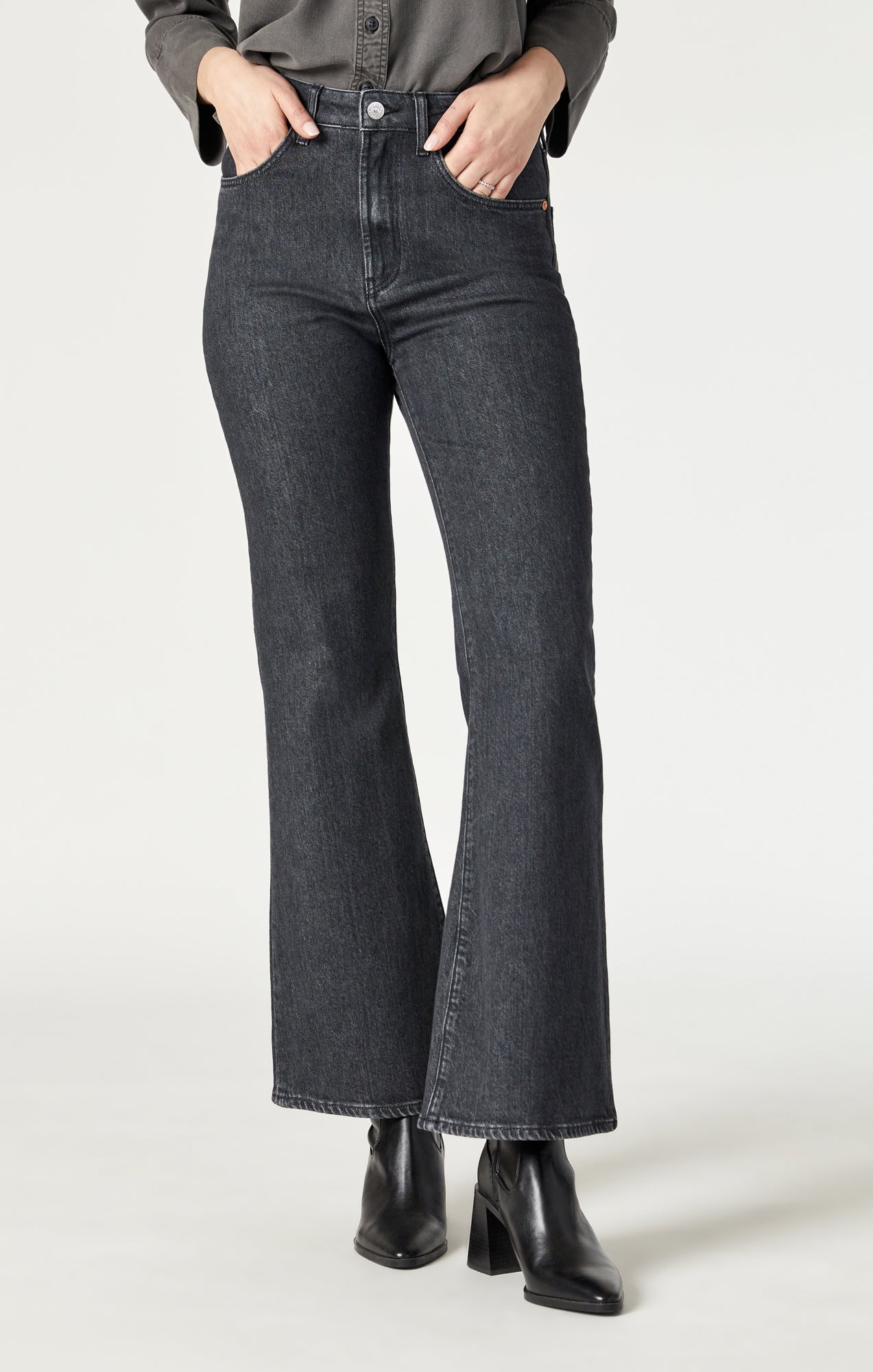 Women's High-Rise Black Flare Jeans, Women's Bottoms