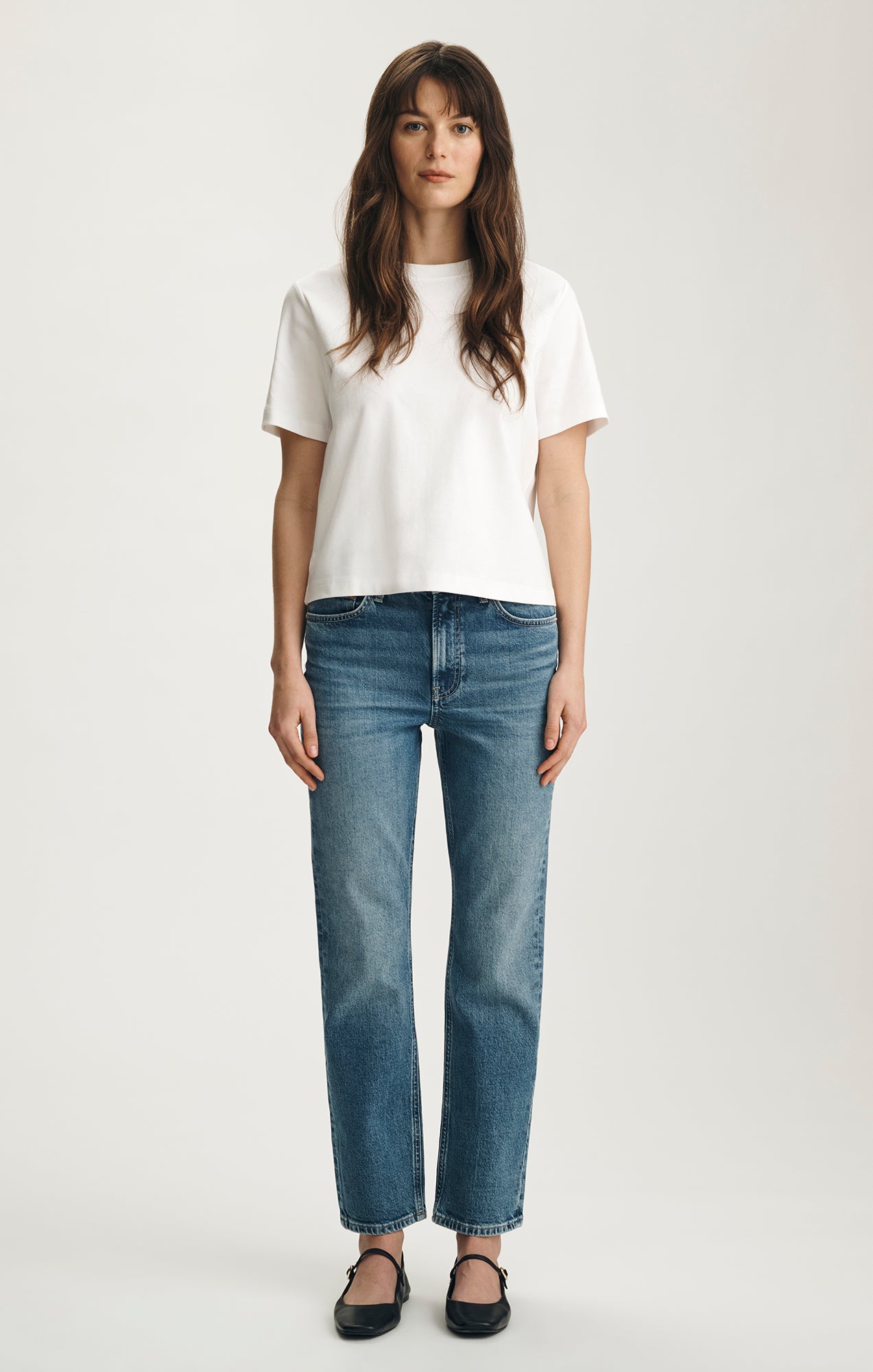 NEW YORK STRAIGHT LEG IN MID BRUSHED CLASSIC BLUE - Mavi Jeans
