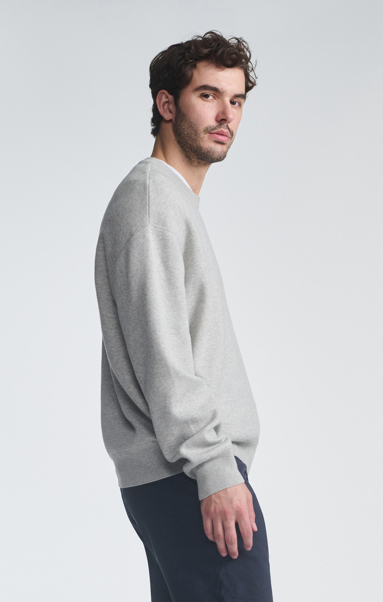 SWEATSHIRT IN LIGHT GREY MELANGE - Mavi Jeans