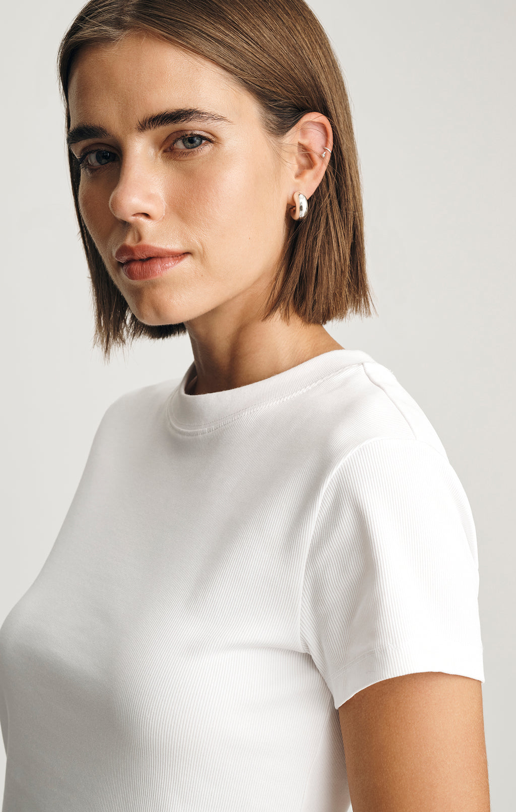 LAYLA RIBBED BABY T-SHIRT IN WHITE