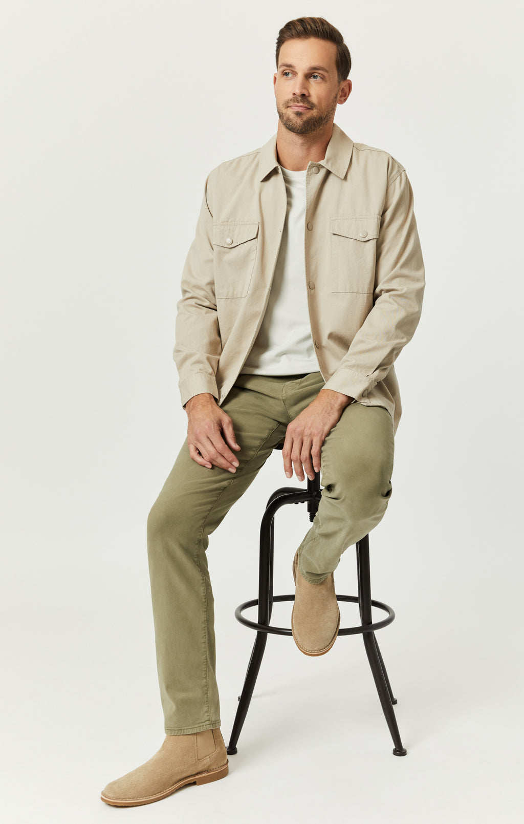 MILTON SLIM STRAIGHT CHINO IN DEEP GREEN LUXE TWILL - Mavi Jeans