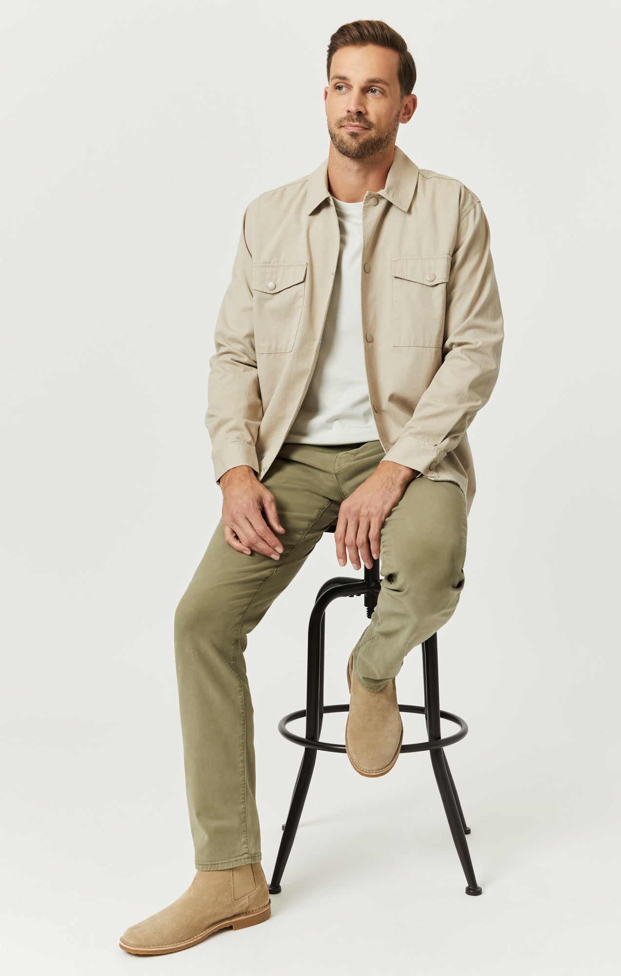 MILTON SLIM STRAIGHT CHINO IN DEEP GREEN LUXE TWILL - Mavi Jeans