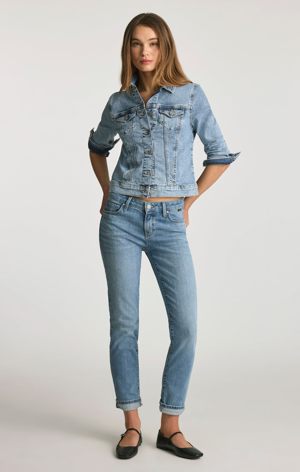 EMMA SLIM BOYFRIEND IN LIGHT BRUSHED FLEX BLUE - Mavi Jeans