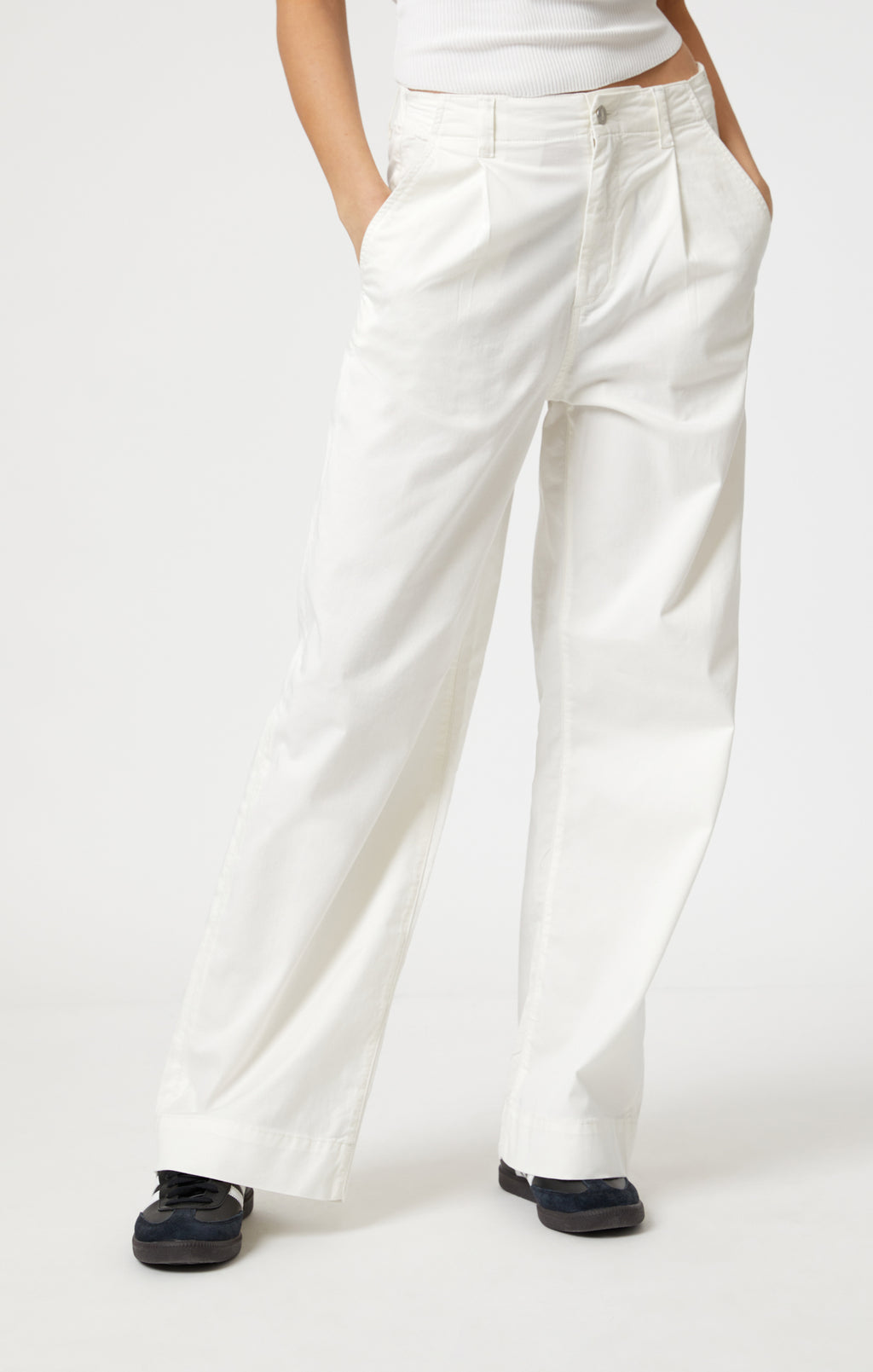 PERA PLEATED WIDE LEG IN OFF-WHITE LIGHT TWILL - Mavi Jeans