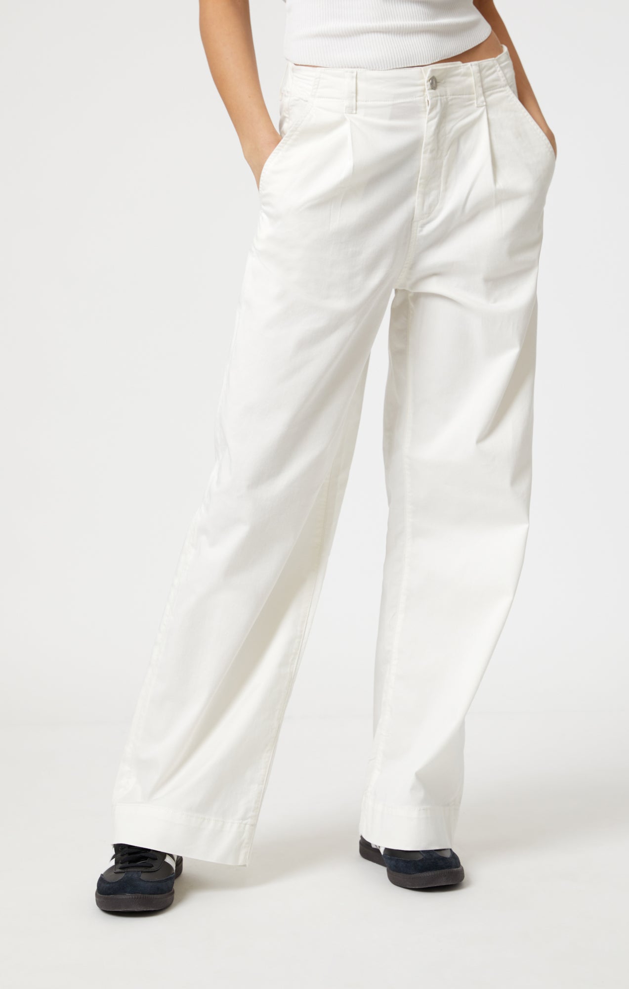 PERA PLEATED WIDE LEG IN OFF-WHITE LIGHT TWILL - Mavi Jeans