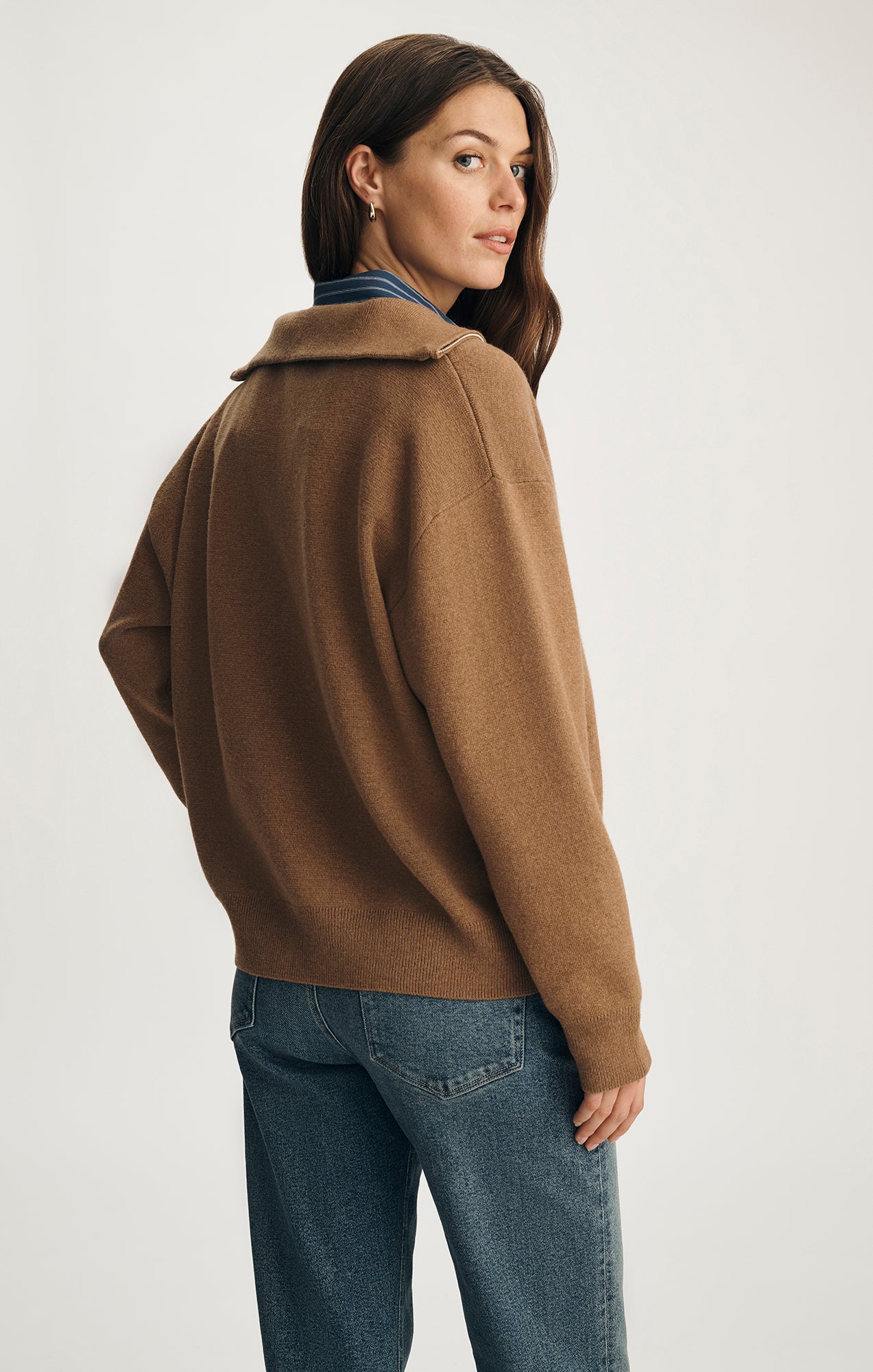 HALF ZIP SWEATER IN KELP