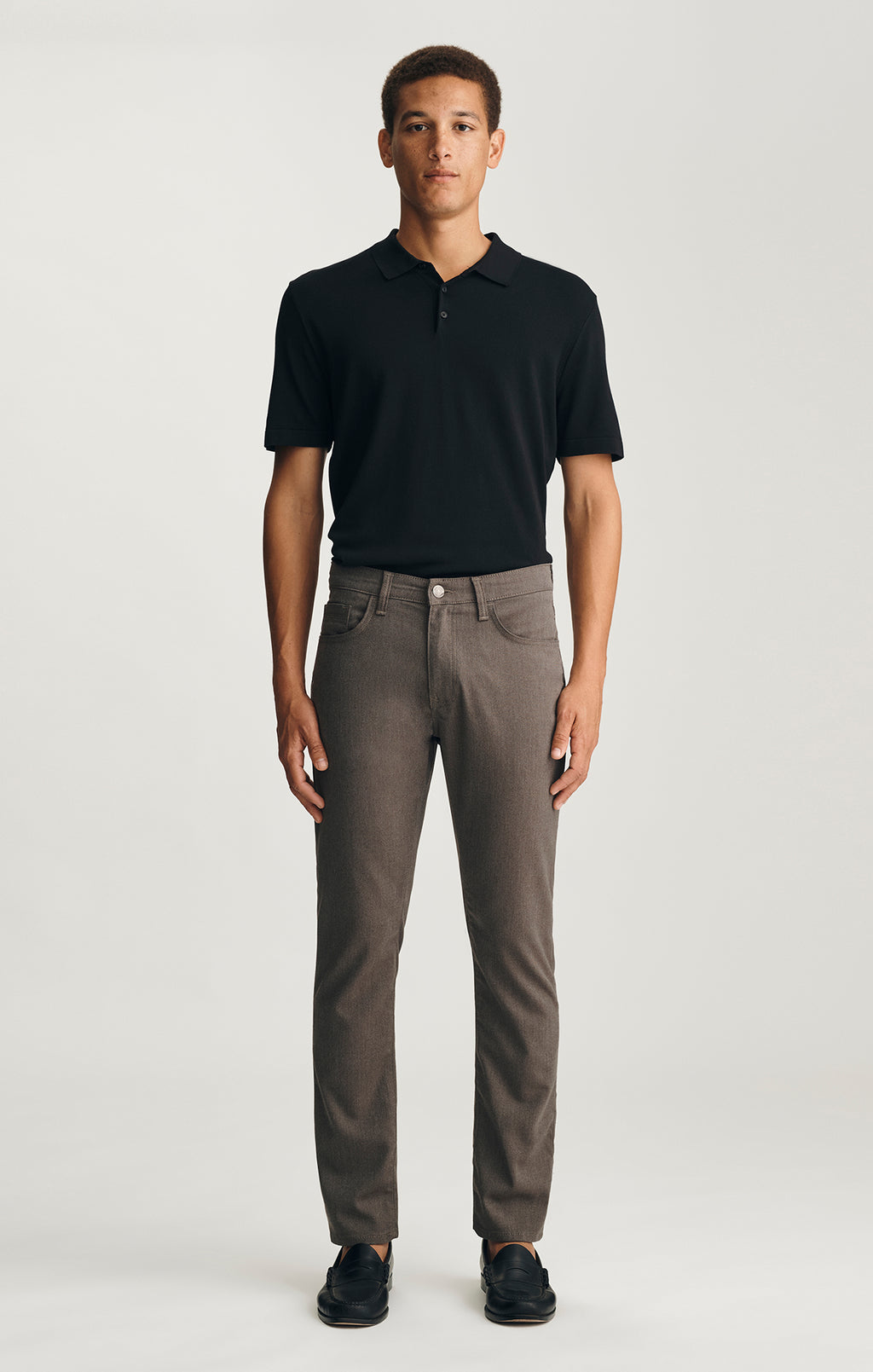 MARCUS SLIM STRAIGHT LEG IN BROWN FEATHER TWEED