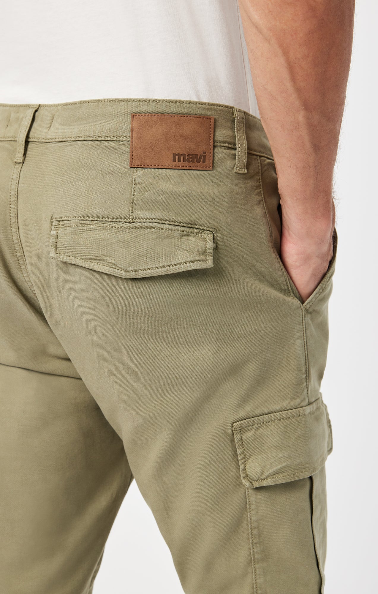 SAM SLIM STRAIGHT CARGO IN DEEP GREEN LUXE TWILL - Mavi Jeans