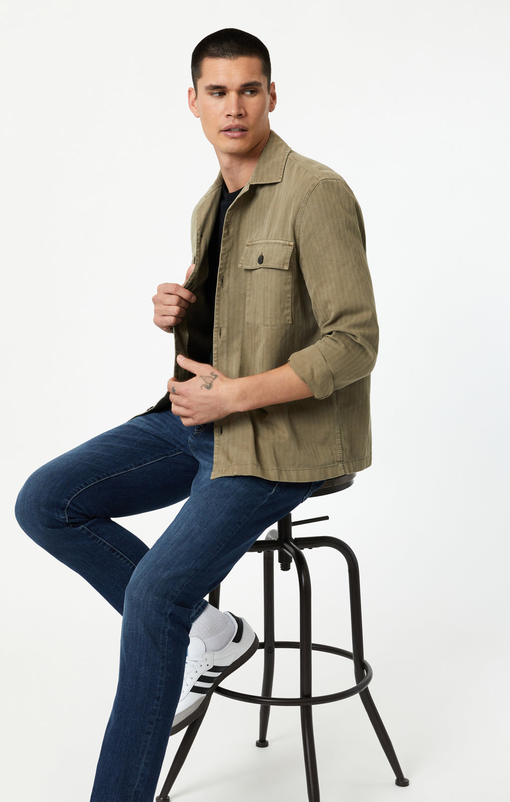 DOUBLE POCKET OVERSHIRT IN MERMAID - Mavi Jeans